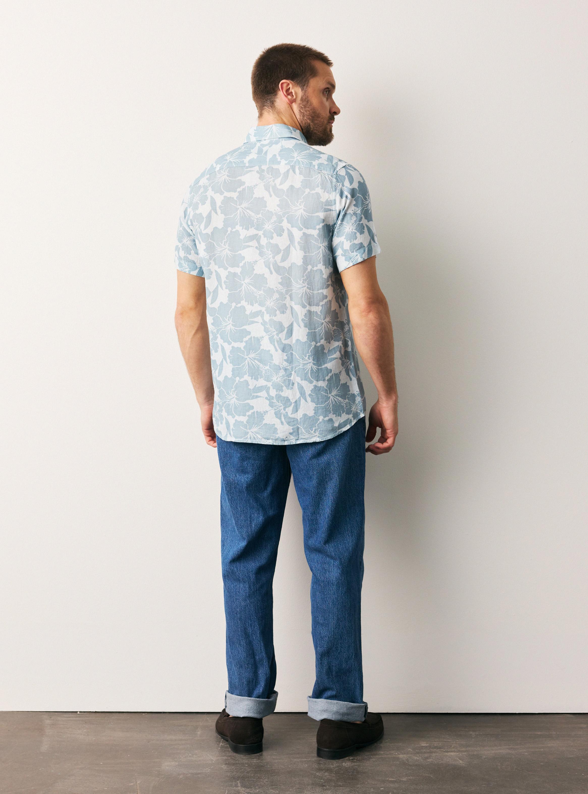 Camisa Lino Viscosa Diseño Hojas-5