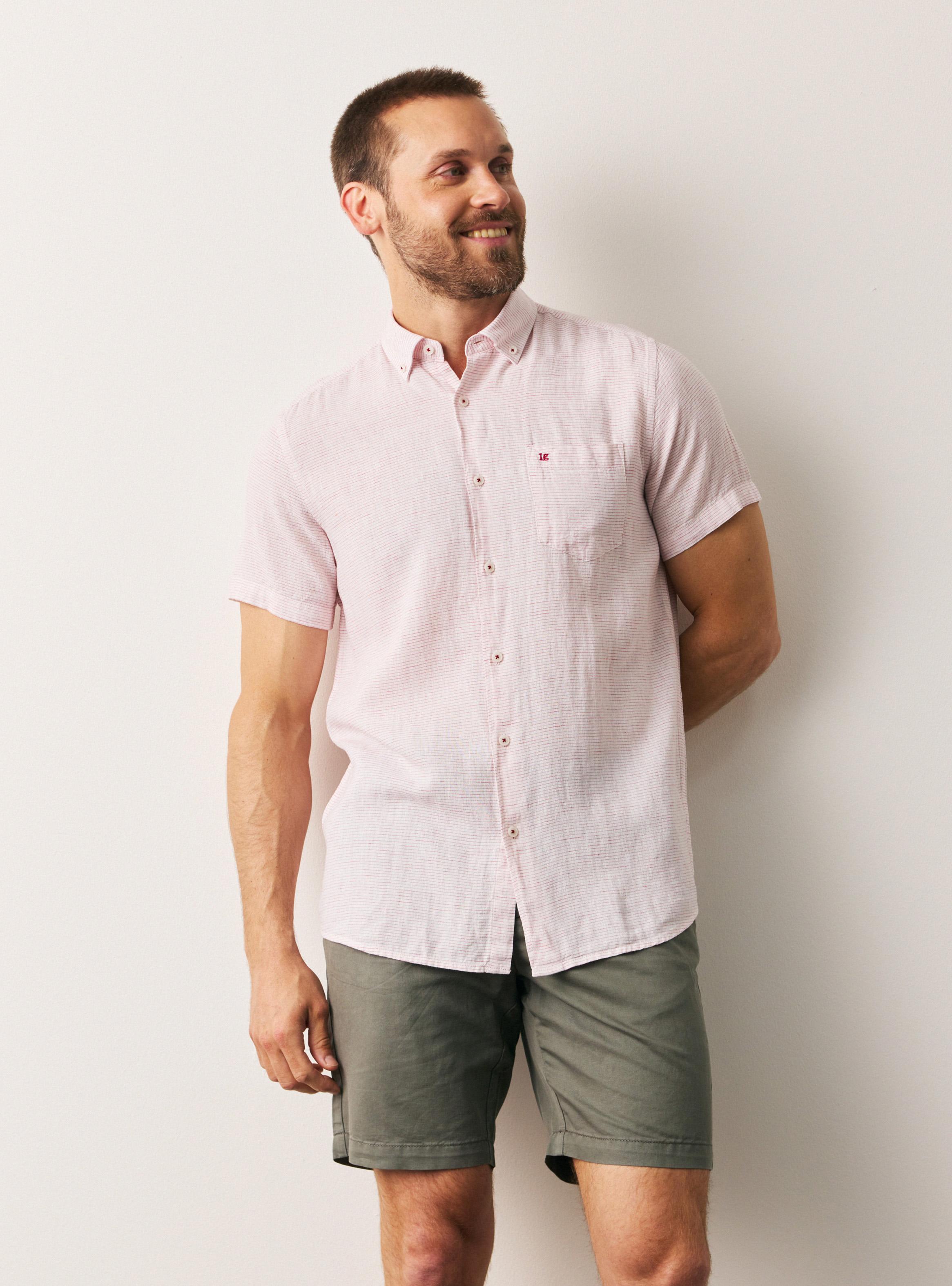 Camisa Lino Diseño Rayas-0