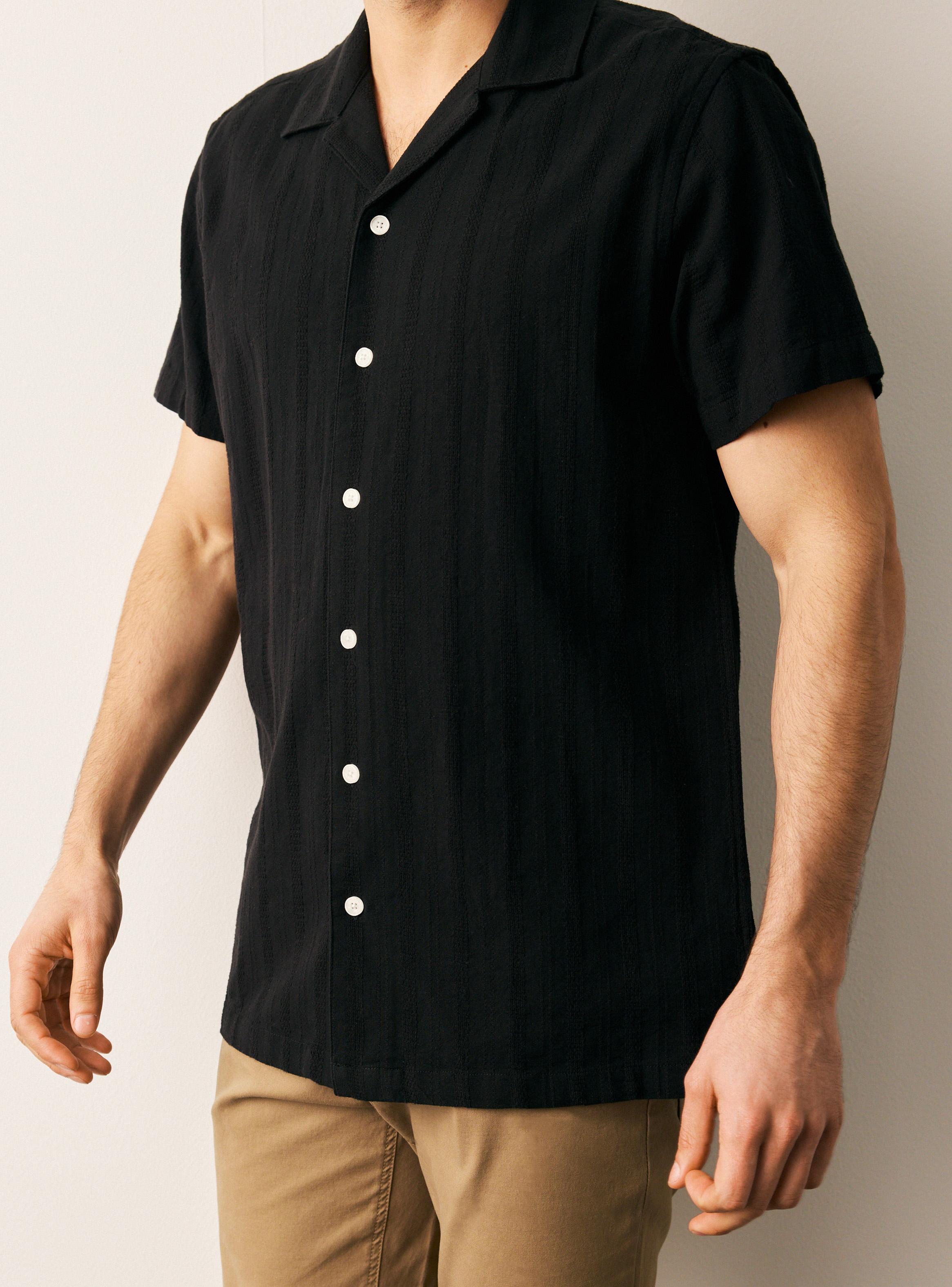Camisa Manga Corta Tejida Rayas-3