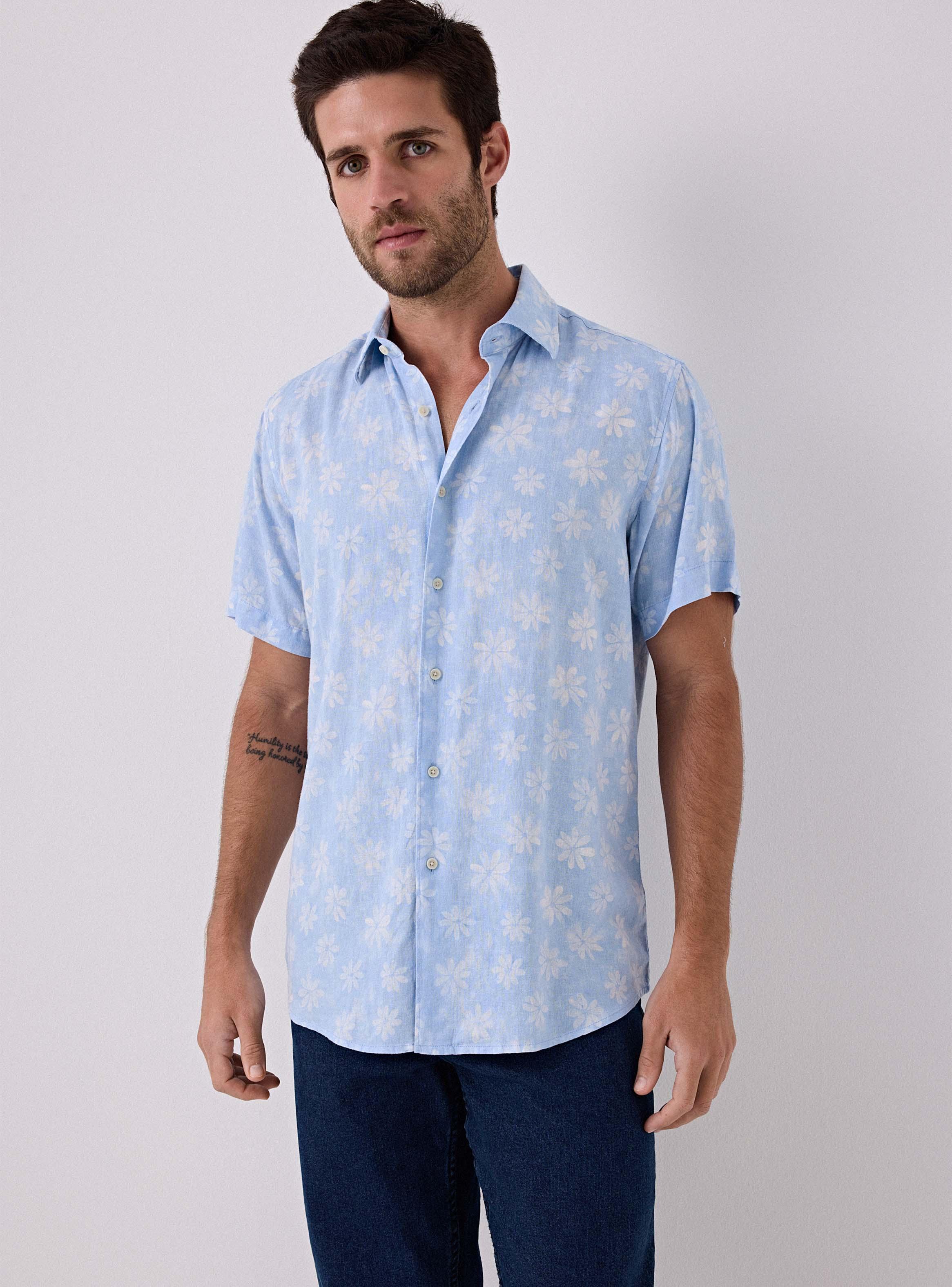 Camisa Lino Estampado-0