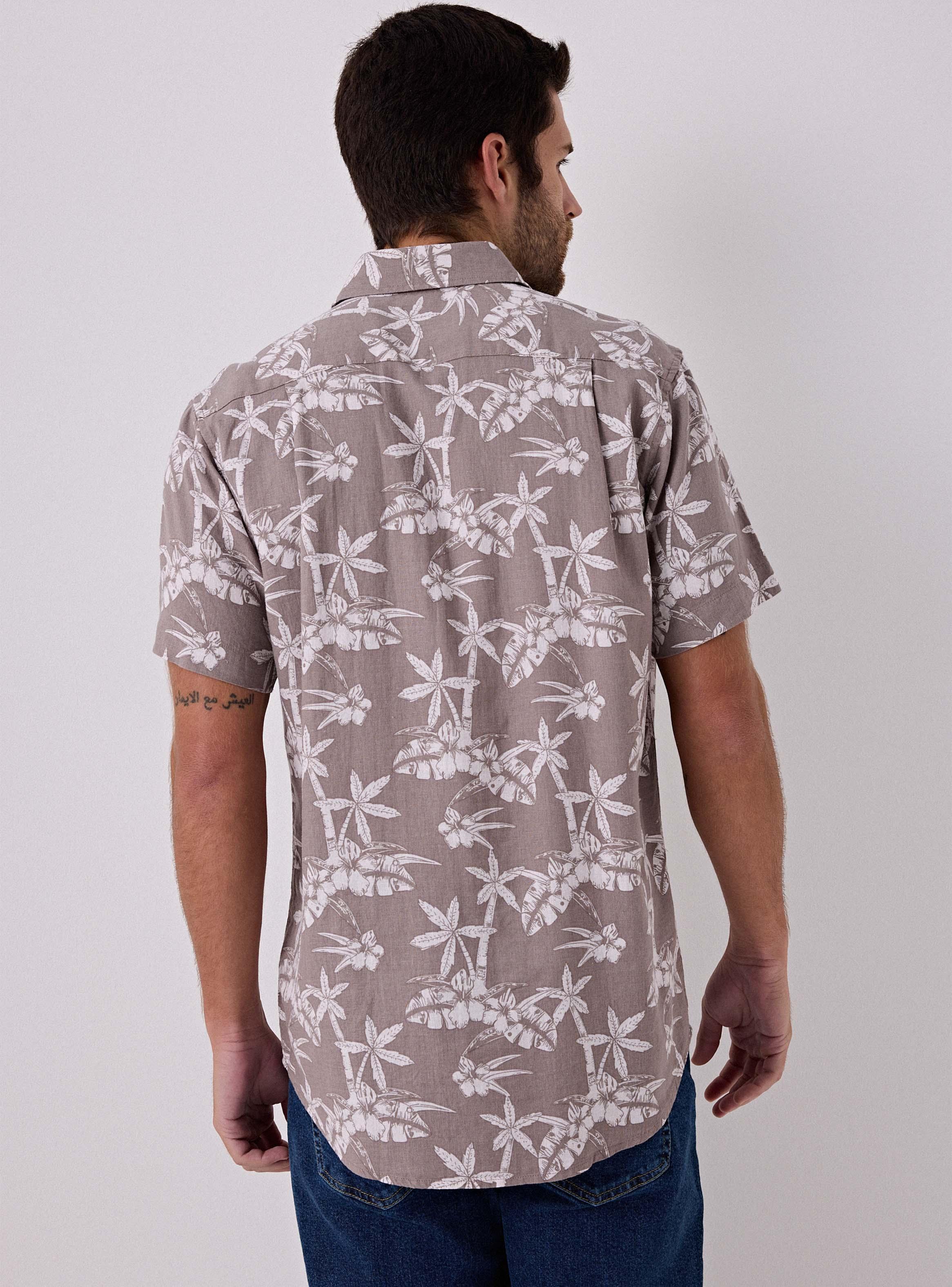 Camisa Lino Estampado Hombre-1