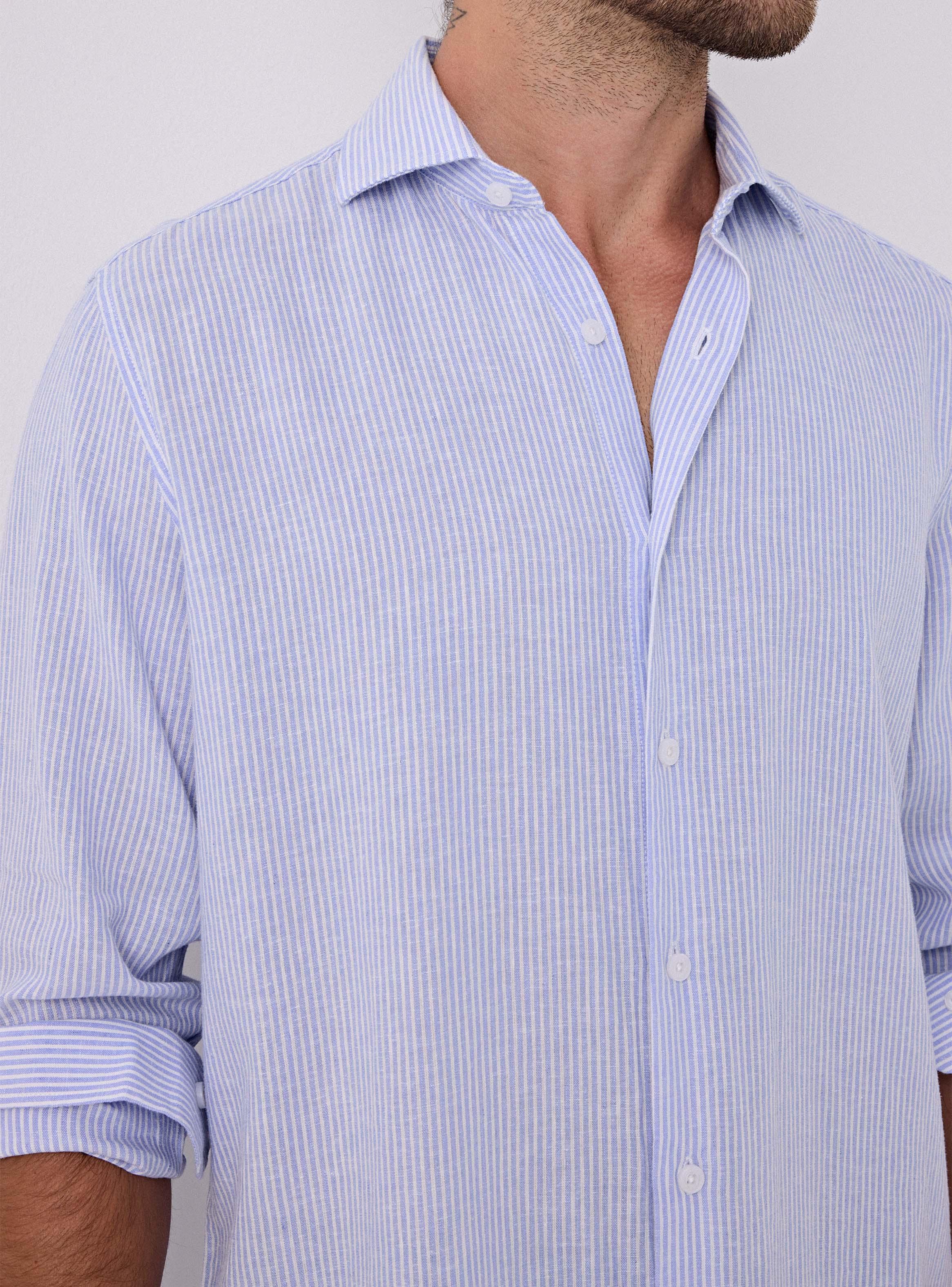 Camisa Lino Rayas Hombre-3