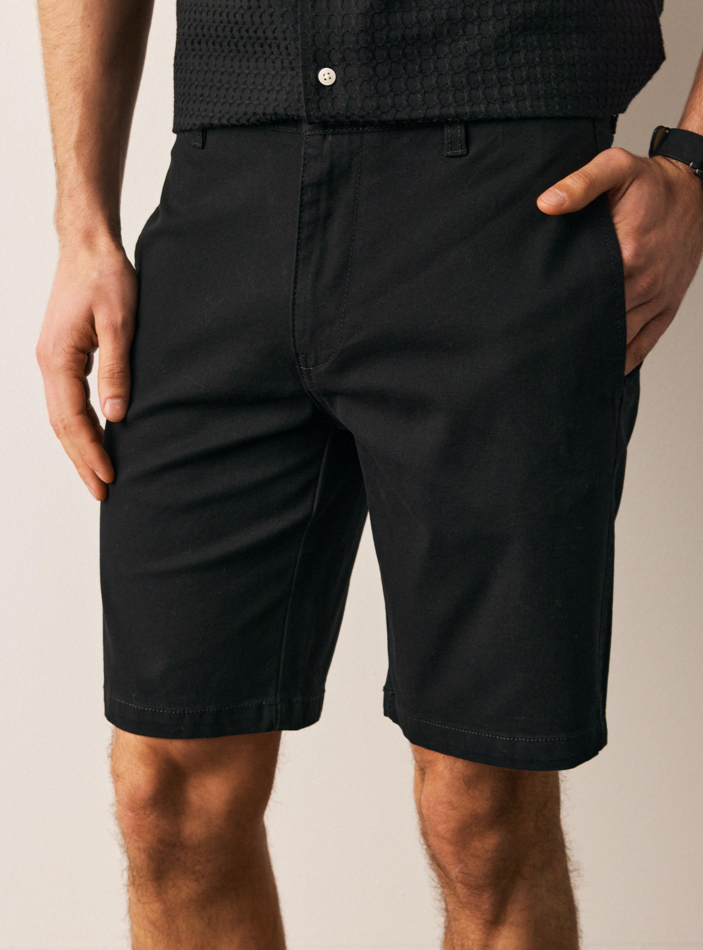 Bermuda Gabardina Corte Chino Cintura Elasticada-2