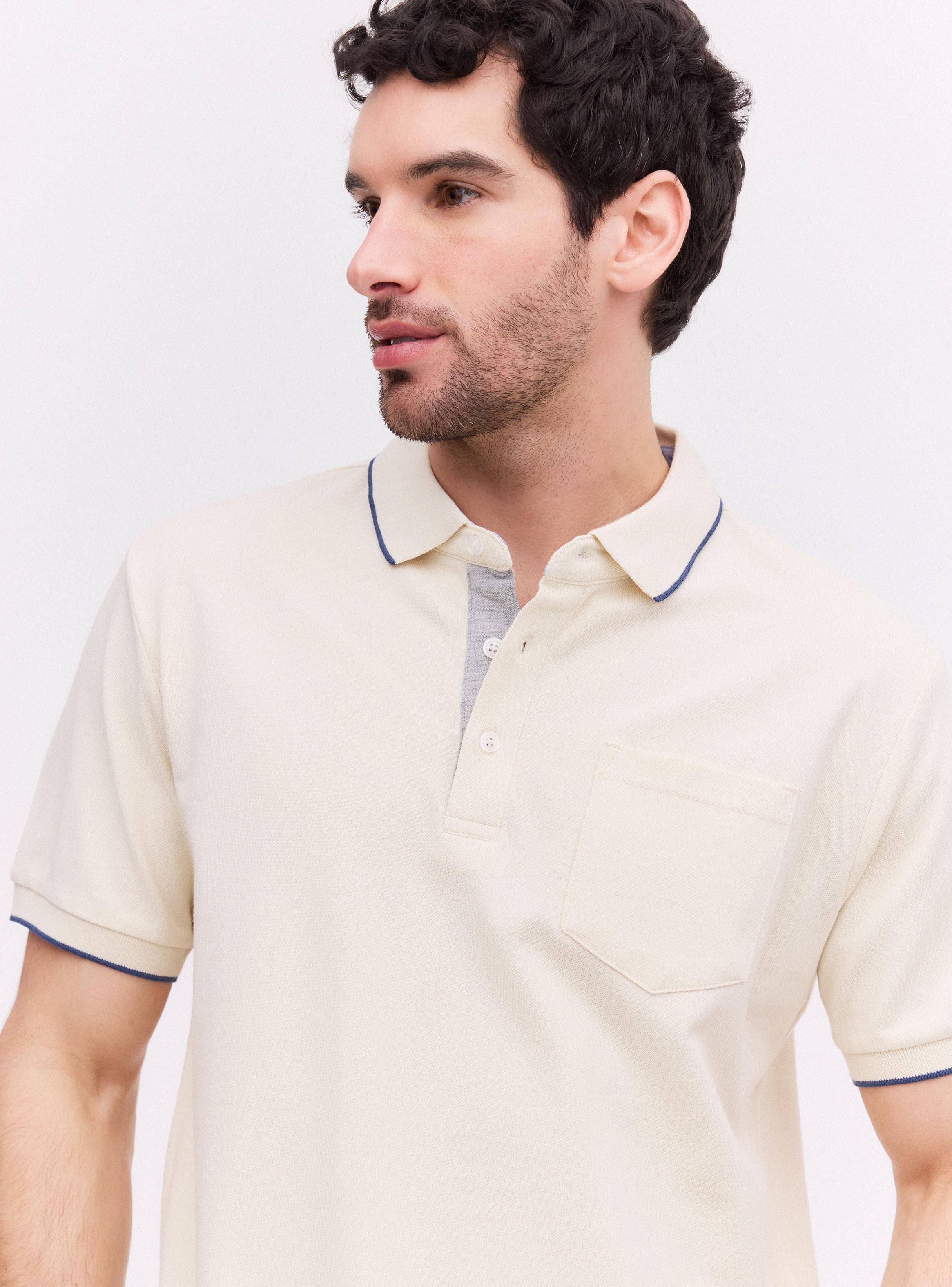Polera Manga Corta Polo Cuello Con Bolsillo-2