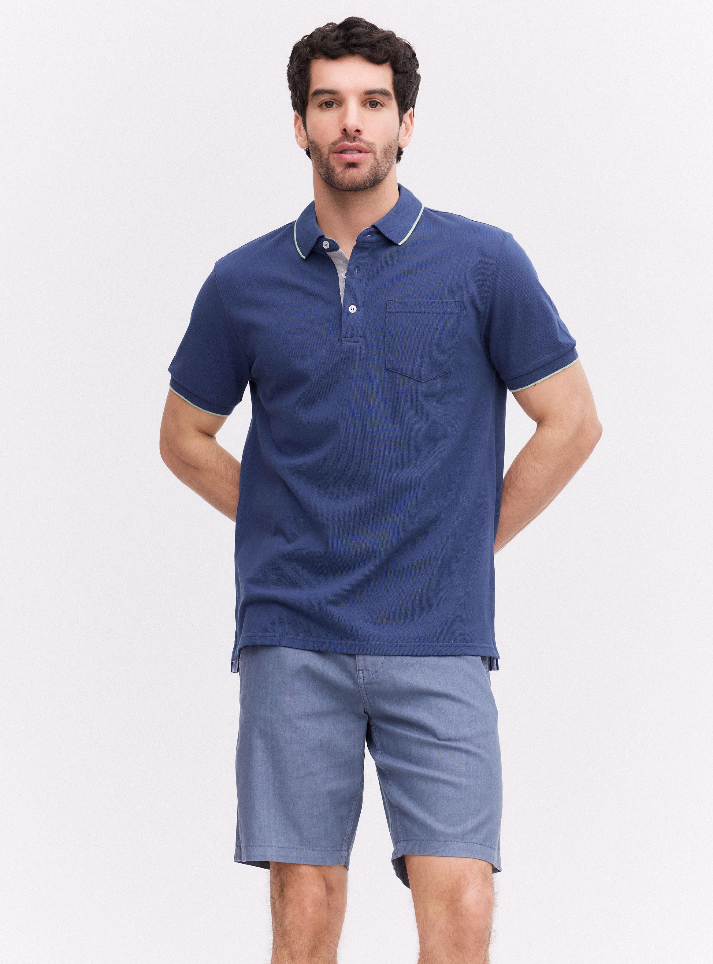 Polera Manga Corta Polo Cuello Con Bolsillo-0