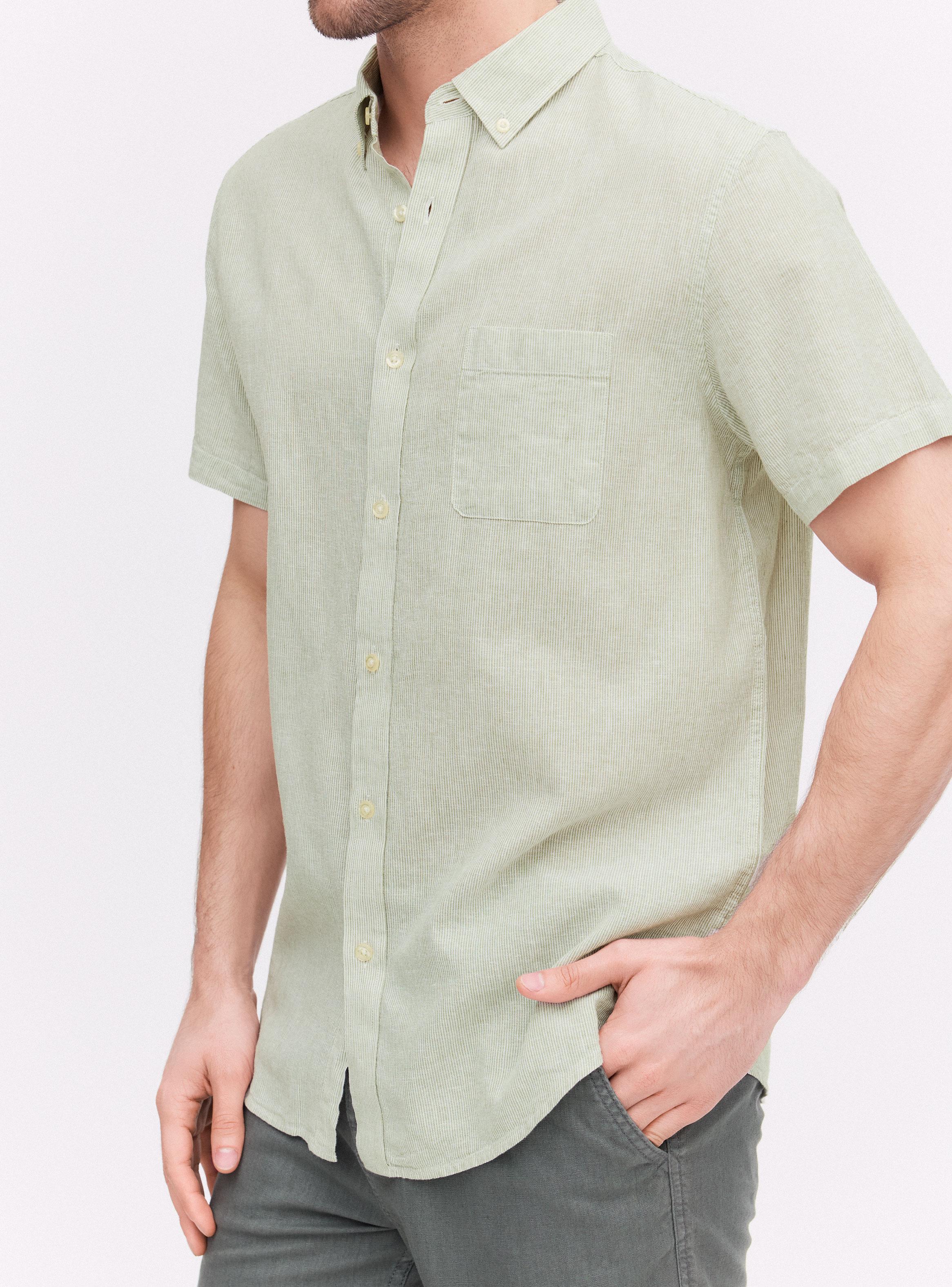 Camisa Manga Corta Lino Texturada-3
