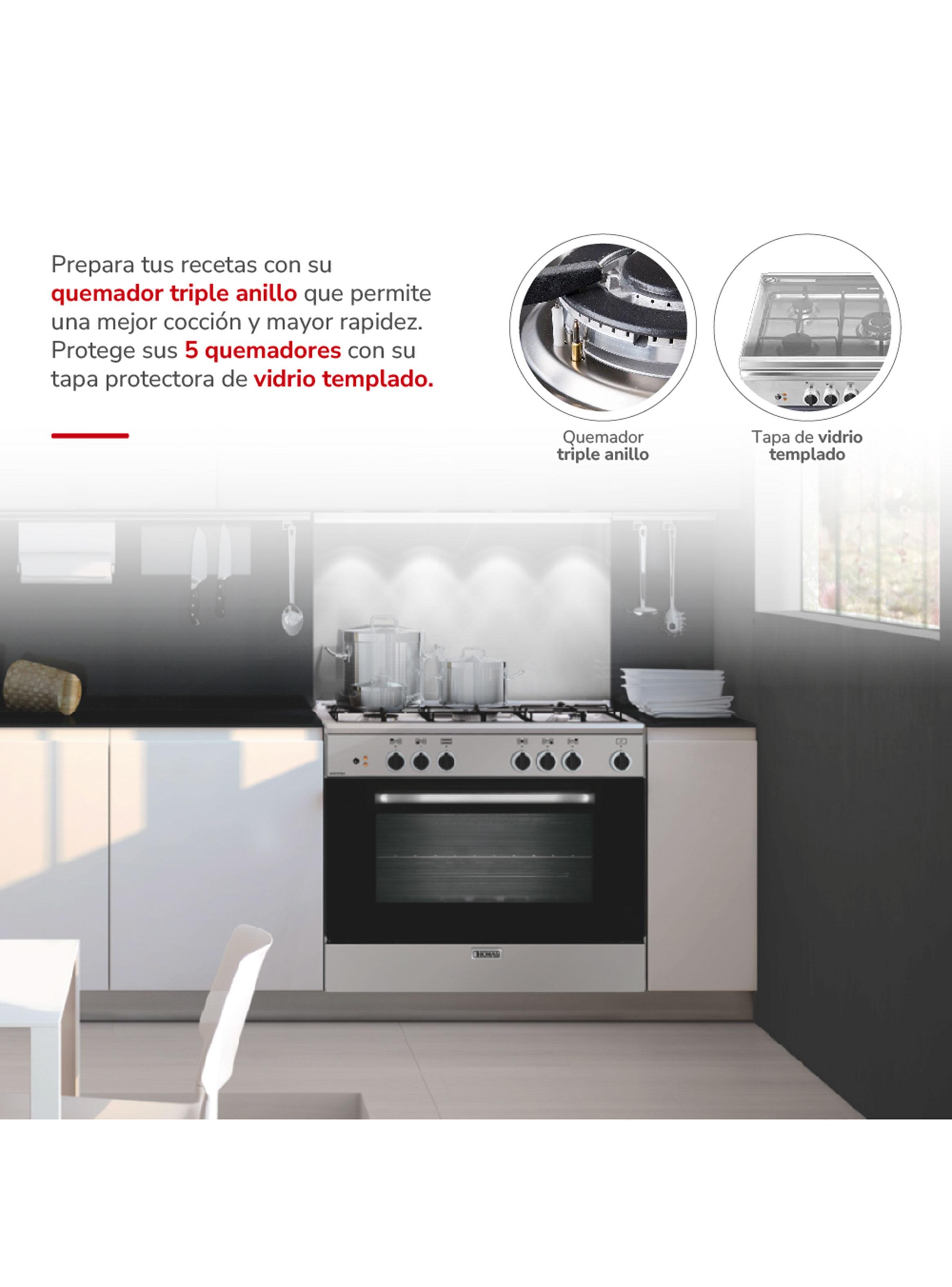 Cocina a Gas 5 Quemadores Florencia 2 Gris-1