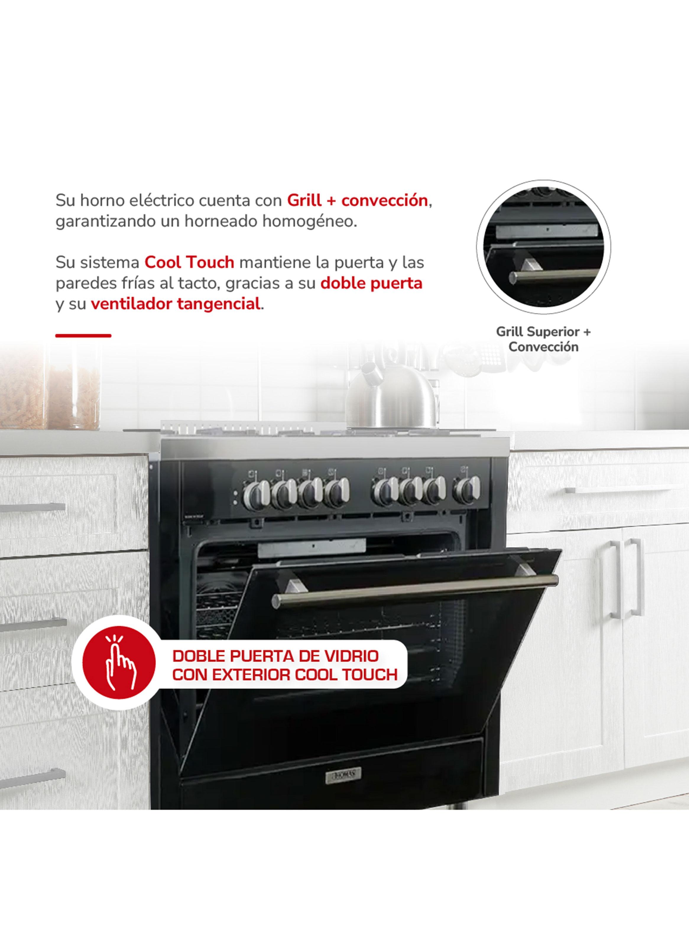 Cocina a Gas 5 Quemadores Venezia Negro-3