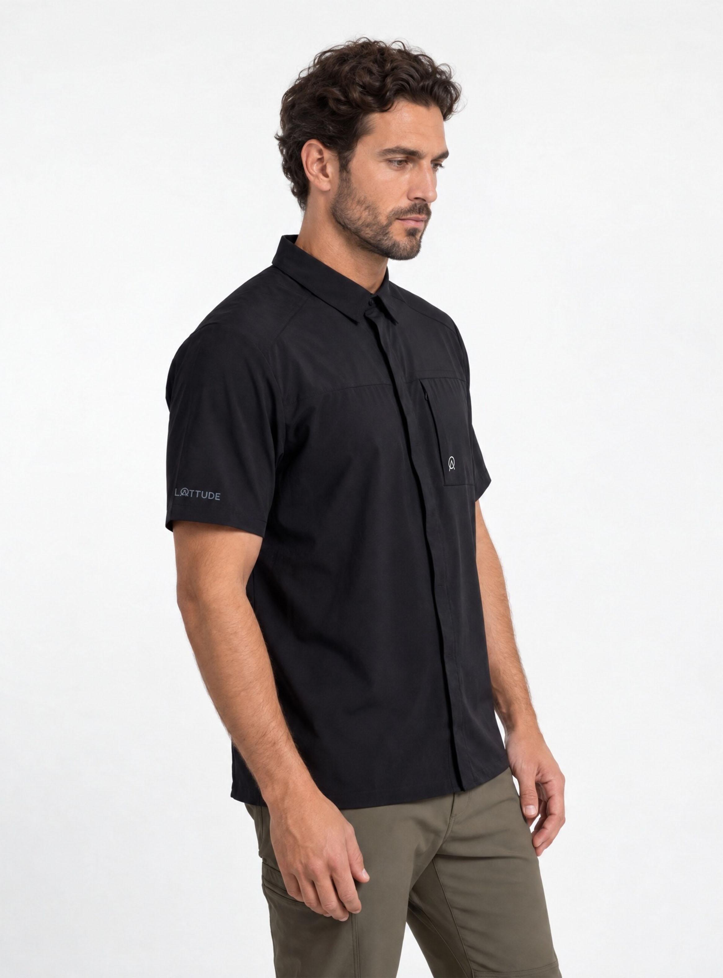 Camisa con Bolsillo Técnica Manga Corta-2