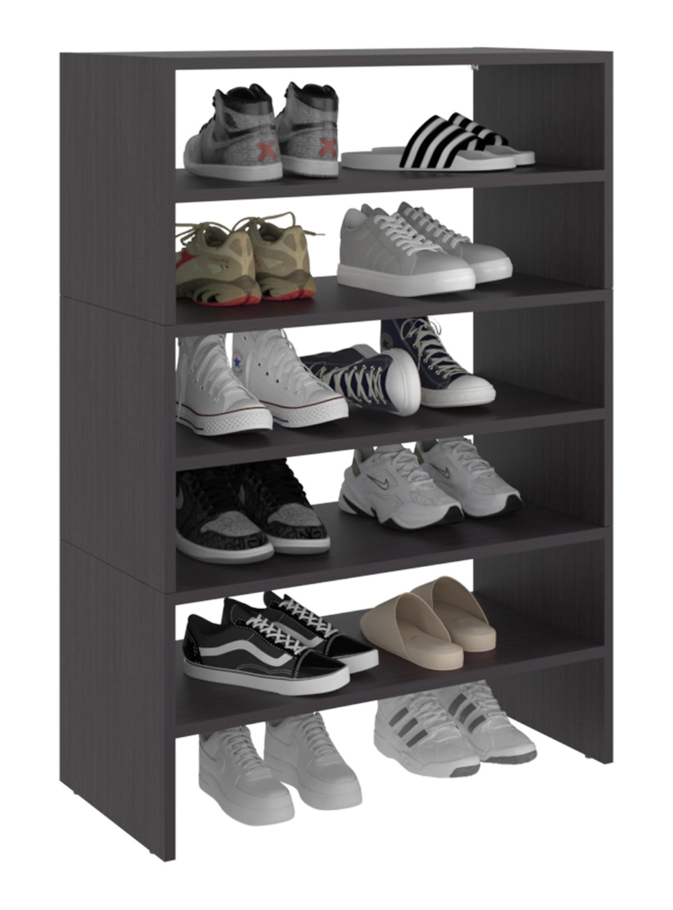 Módulo Zapatero Z-72 Apilable 6 Niveles - Negro-2