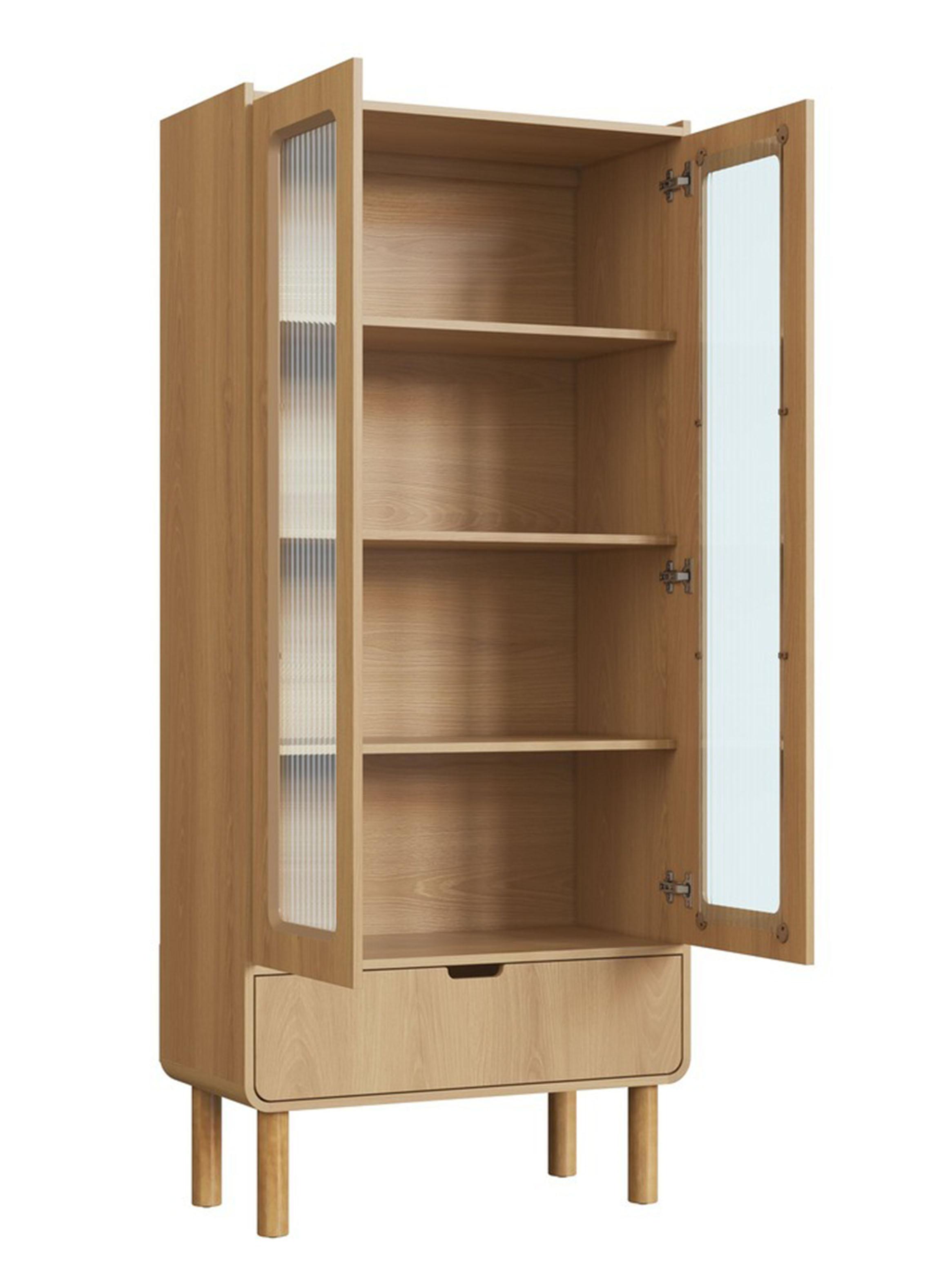 Vitrina 2 Puertas 1.8 Con Vidrio Aura 28105 Off White-2