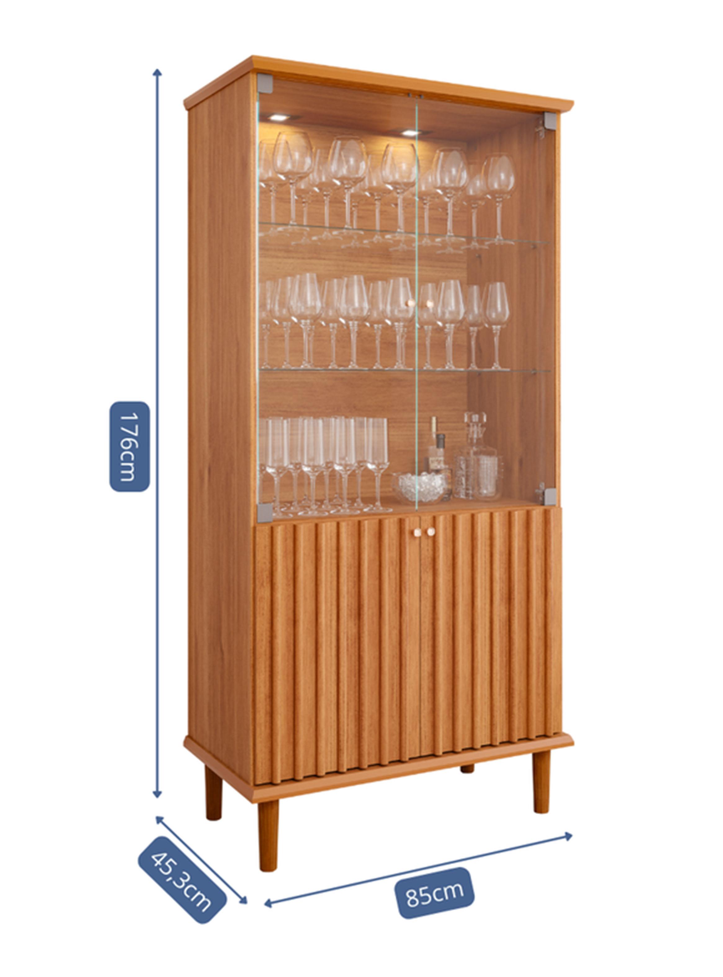 Vitrina 2 Puertas Vidrio 85 cm. Luiza Off White/Cinamomo-1