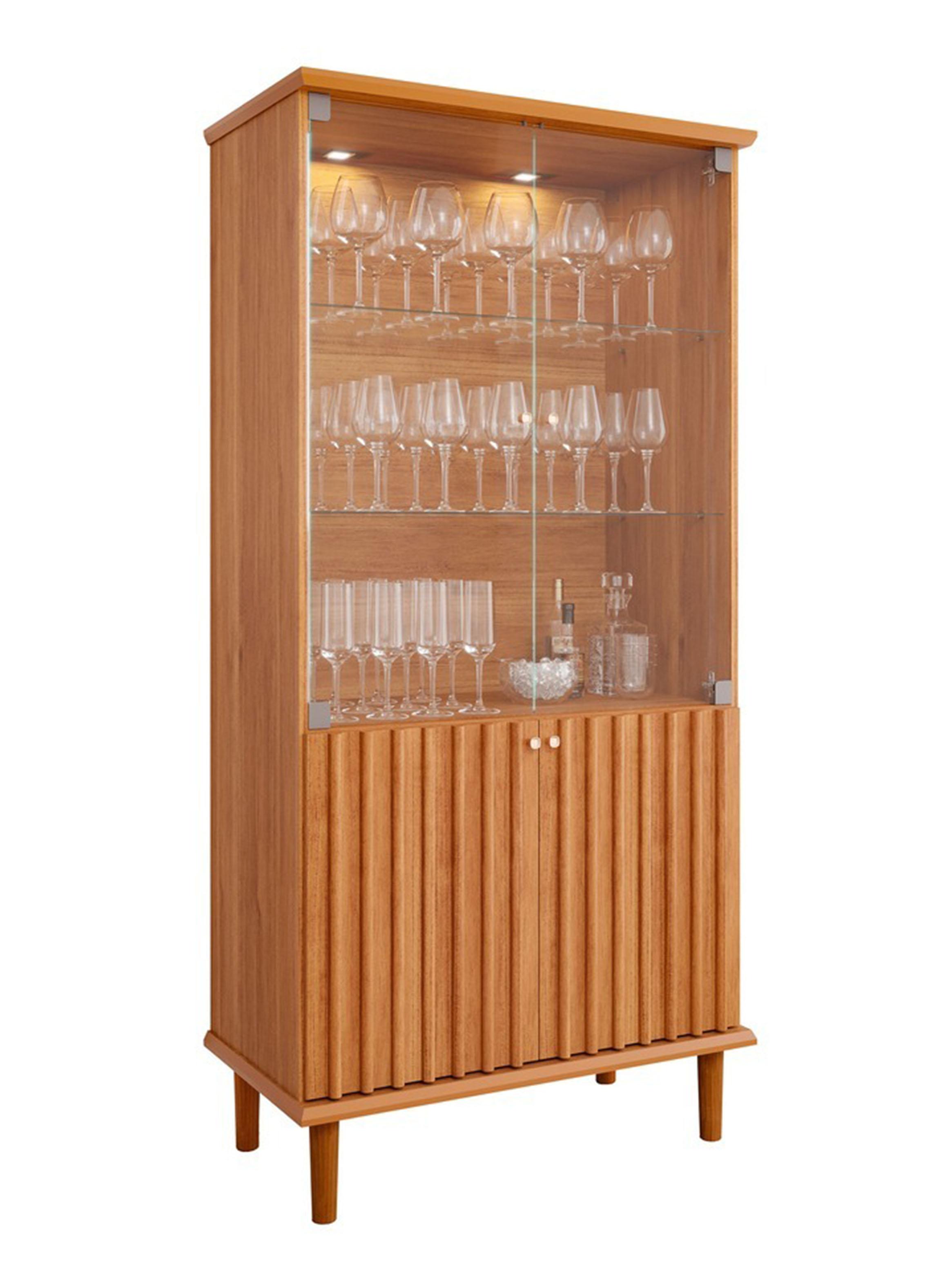 Vitrina 2 Puertas Vidrio 85 cm. Luiza Off White/Cinamomo-0