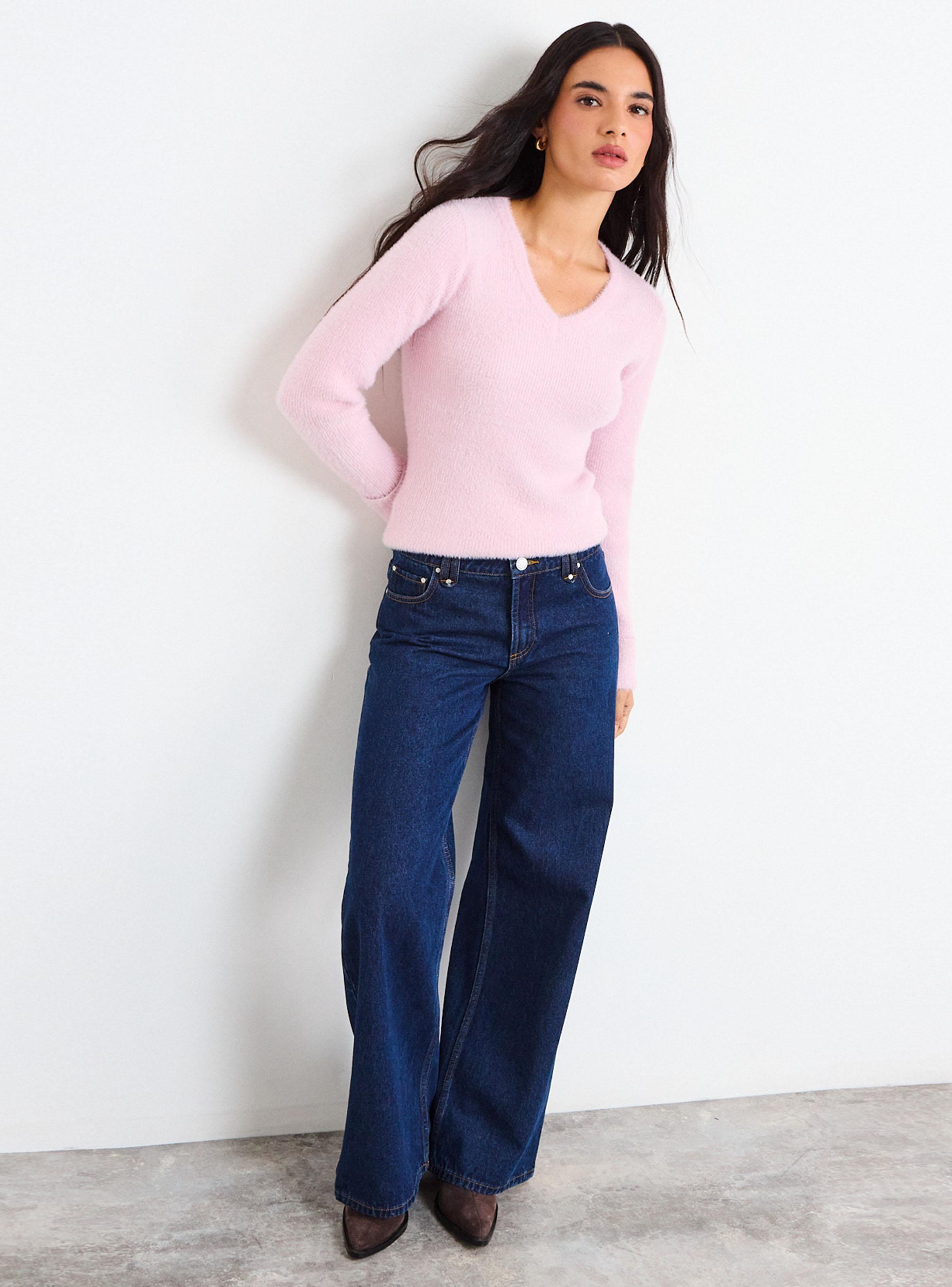 Sweater Liso con Detalle en Puño-4