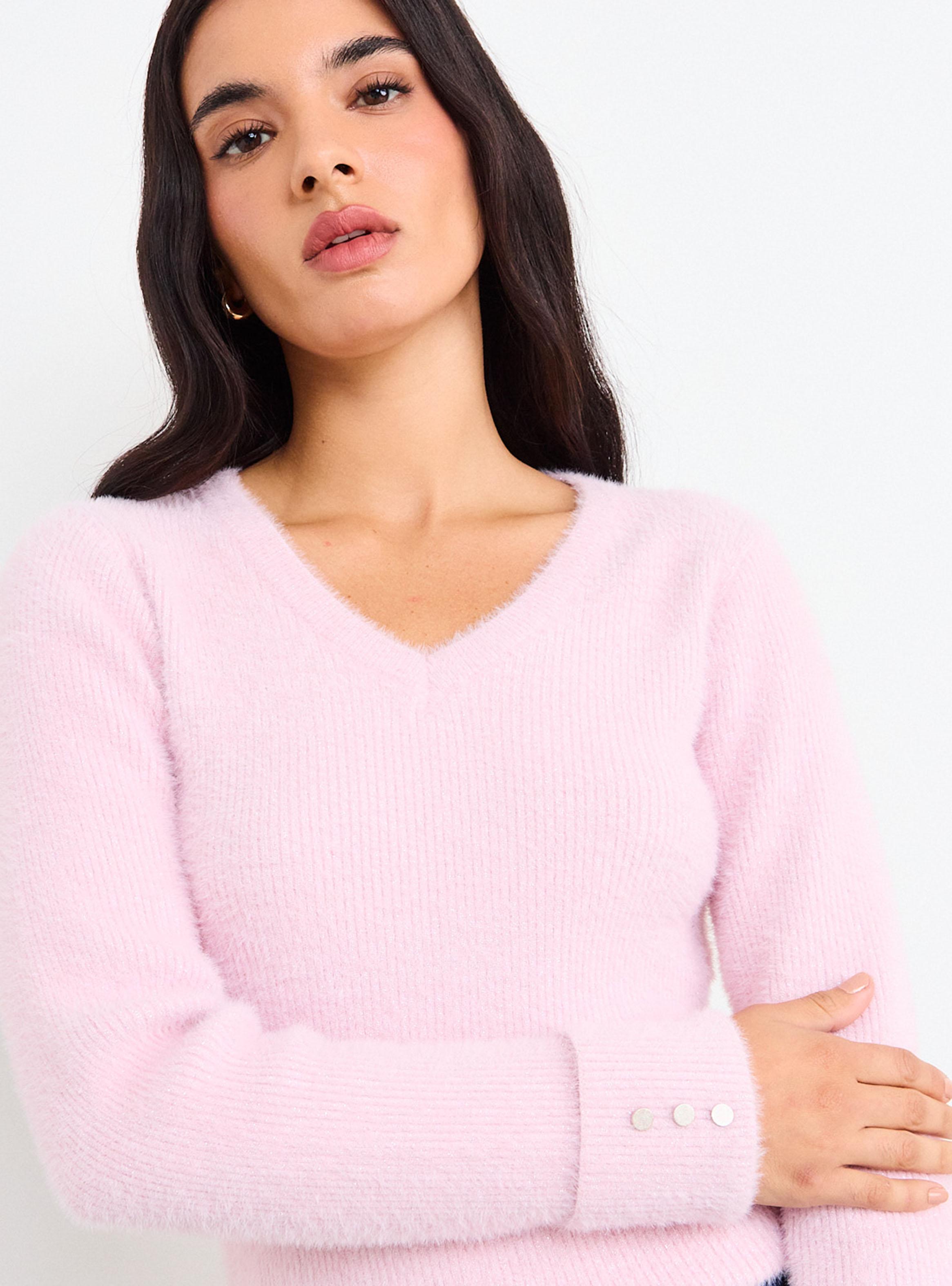 Sweater Liso con Detalle en Puño-3