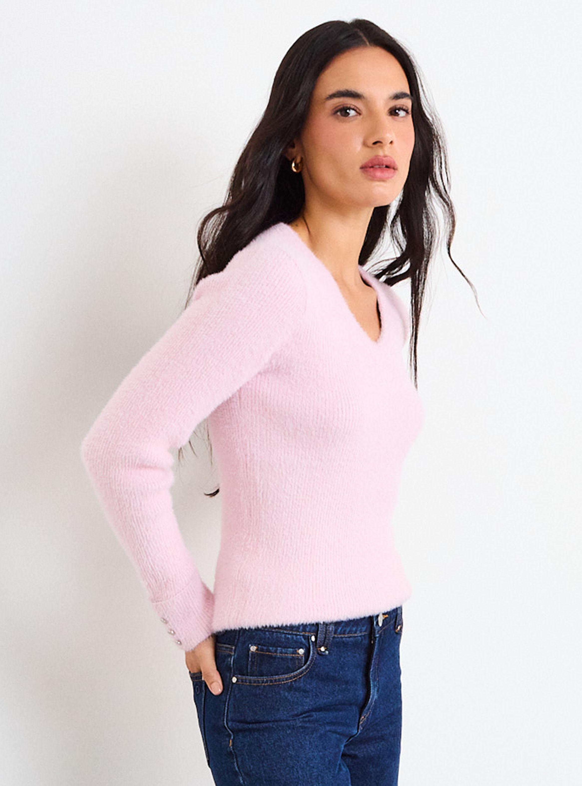 Sweater Liso con Detalle en Puño-2