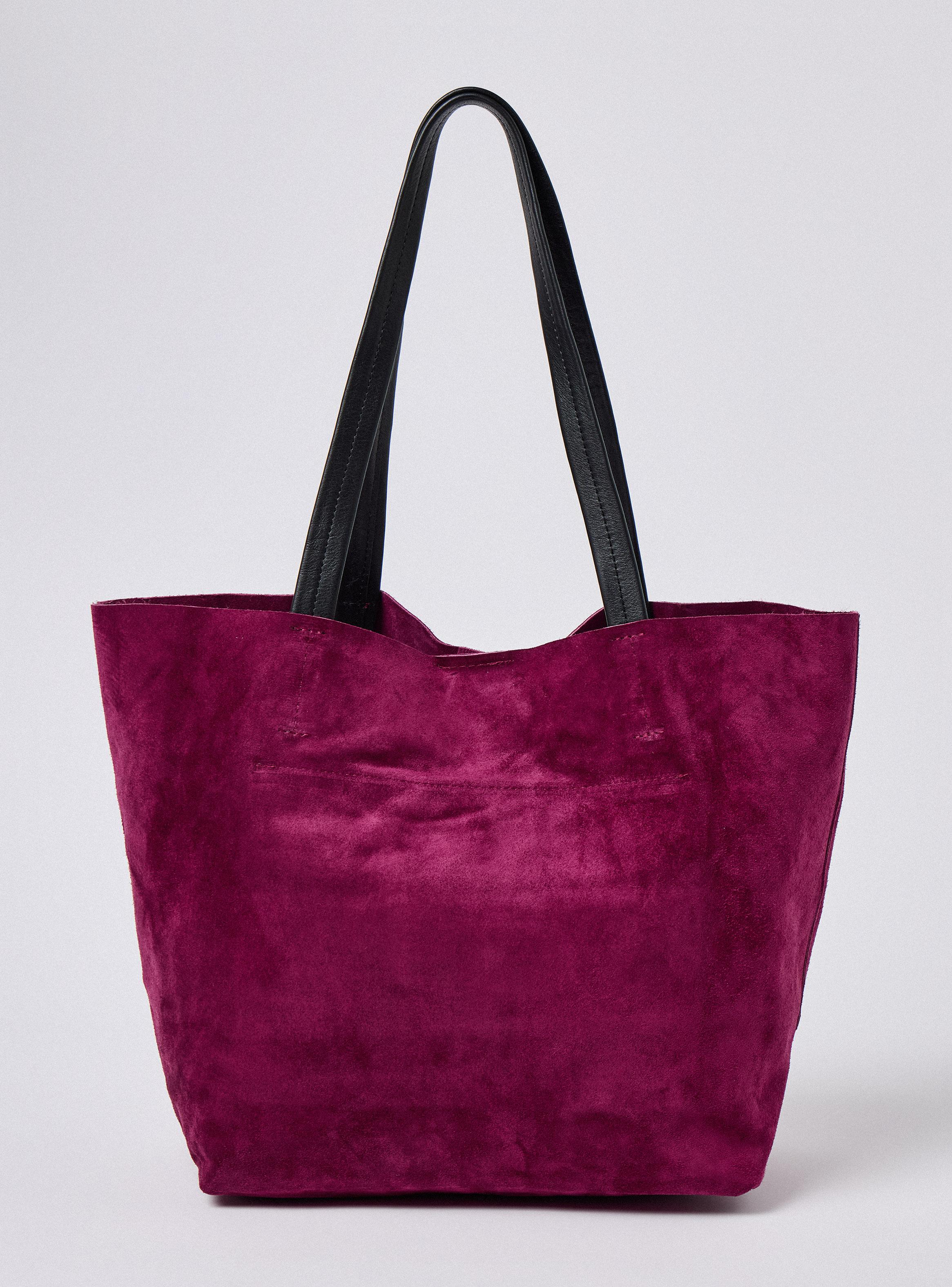 Cartera de Hombro Gamuza y Tirantes Cuero-2