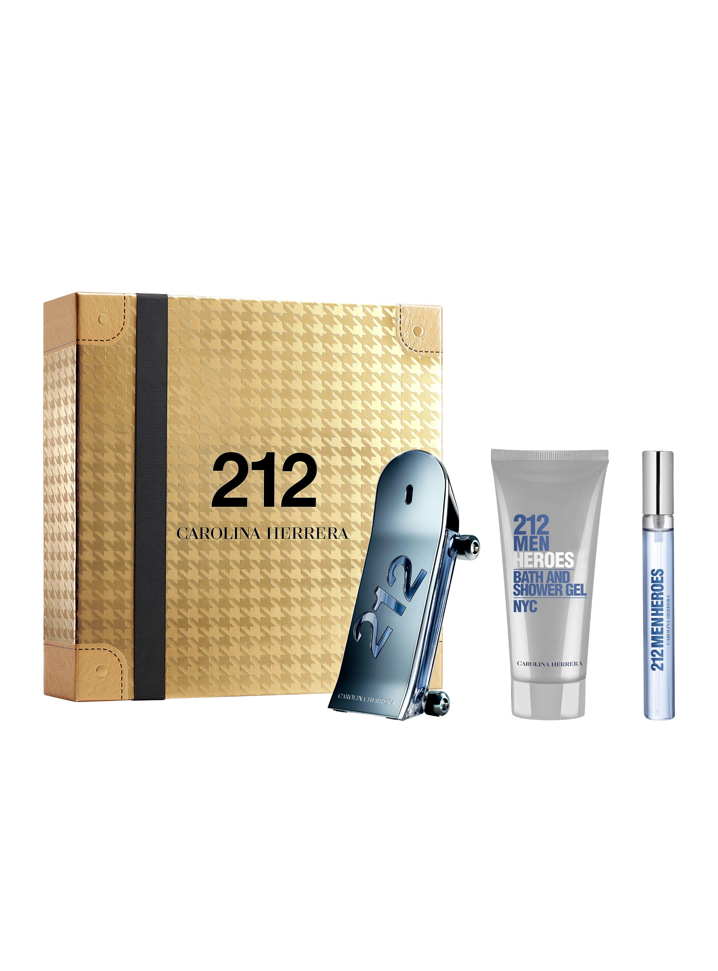 Set Perfume 212 Men Heroes EDT Hombre 90 ml + Gel de Baño 100 ml + EDT 10 ml-0