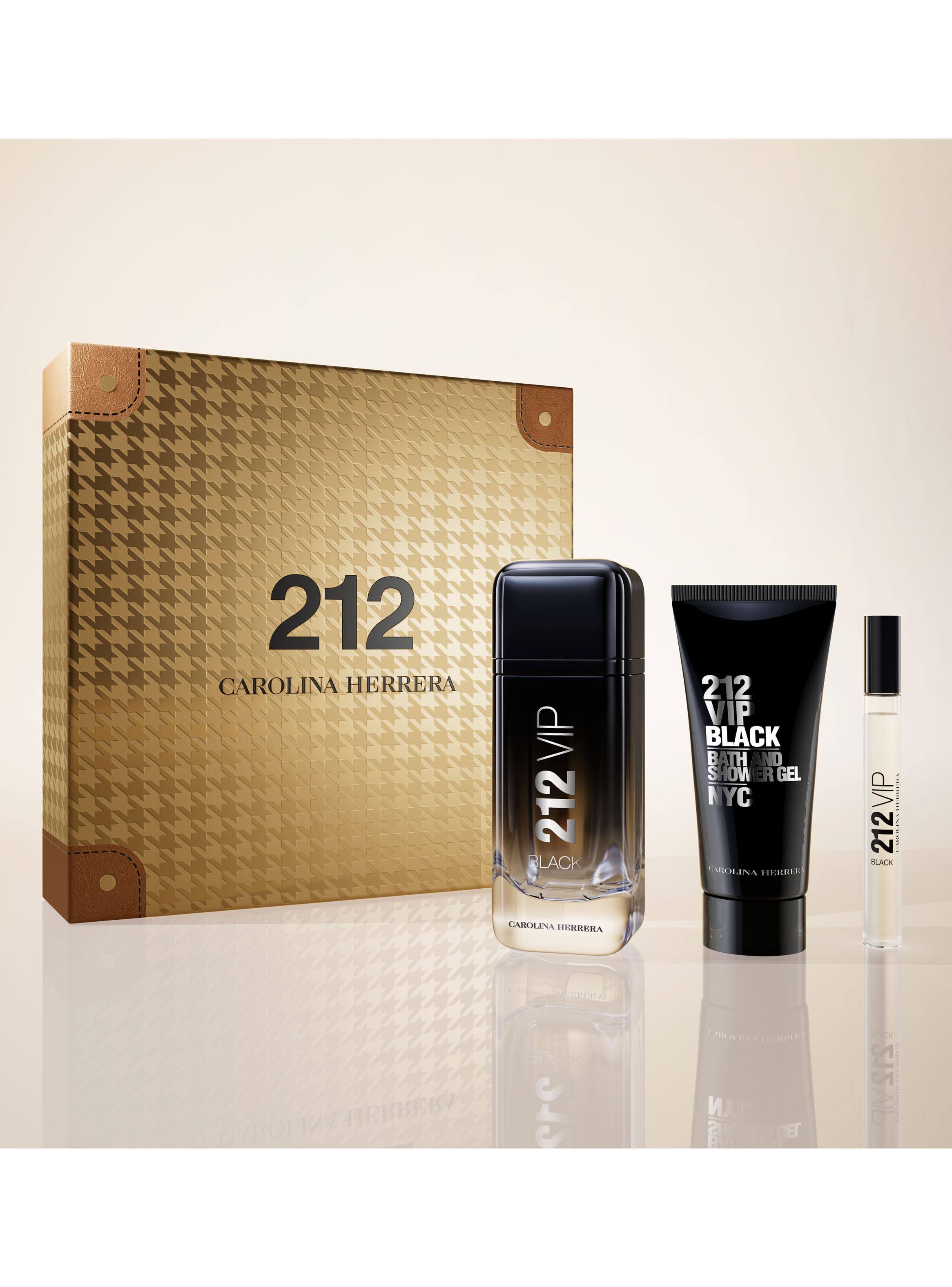 Set Perfume 212 VIP Black EDP Hombre 100 ml + Gel de Baño 100 ml + EDP 10 ml-1