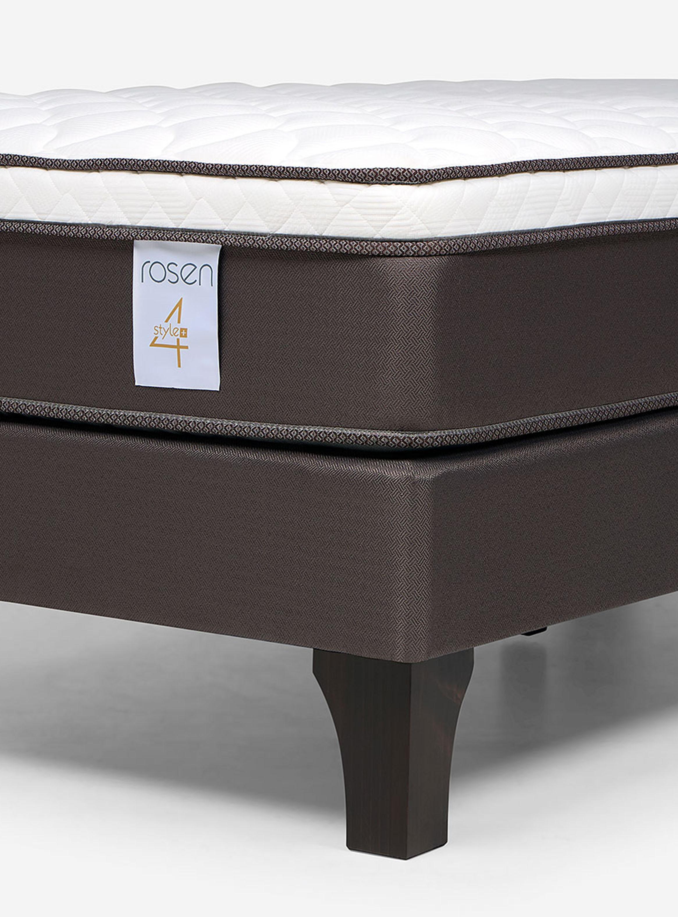 Cama Europea New Style 4 Plus 1.5 Plazas + Respaldo Tabor Café-3