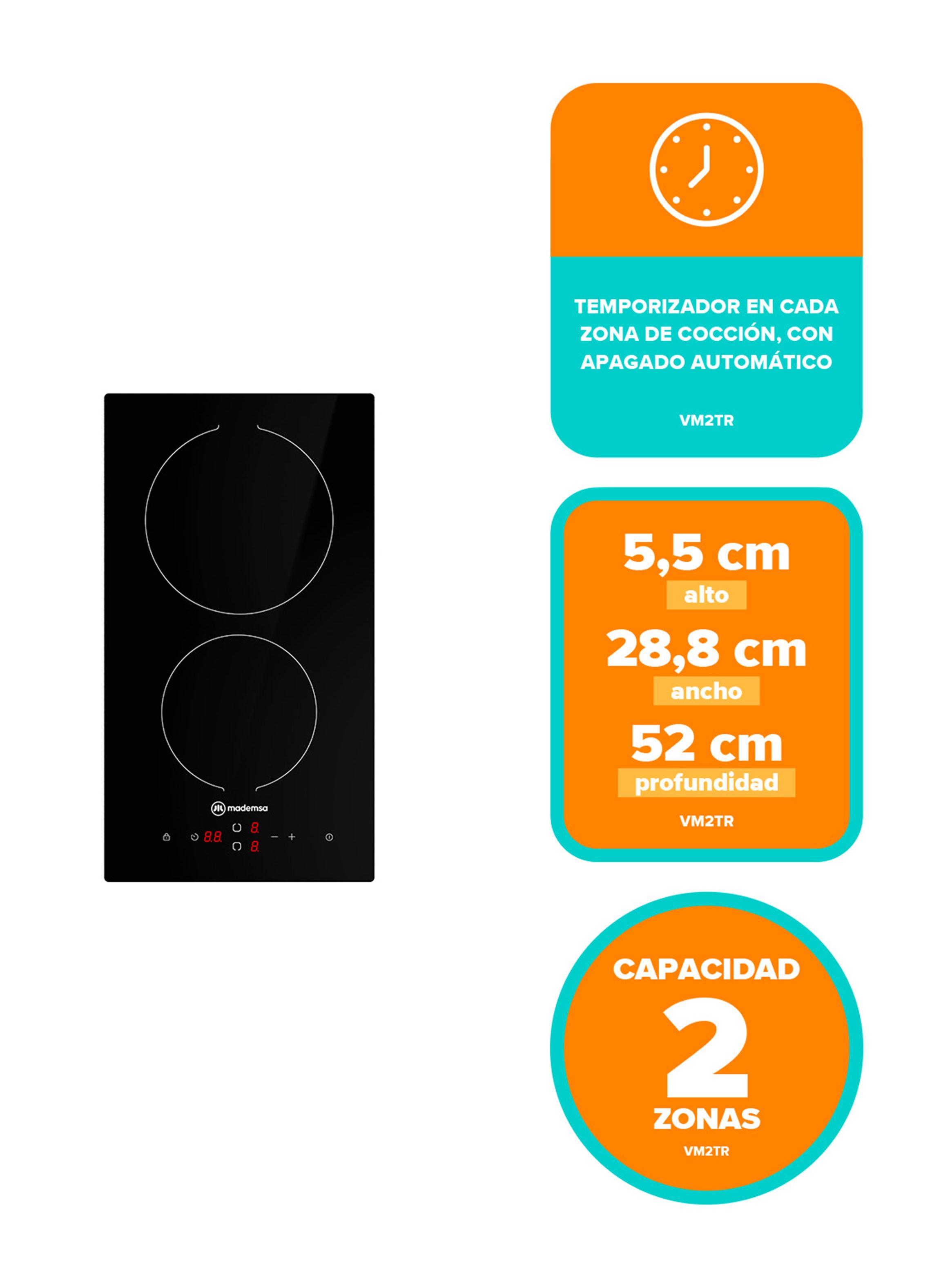 Encimera Radiante 2 Quemadores VM2TR-1