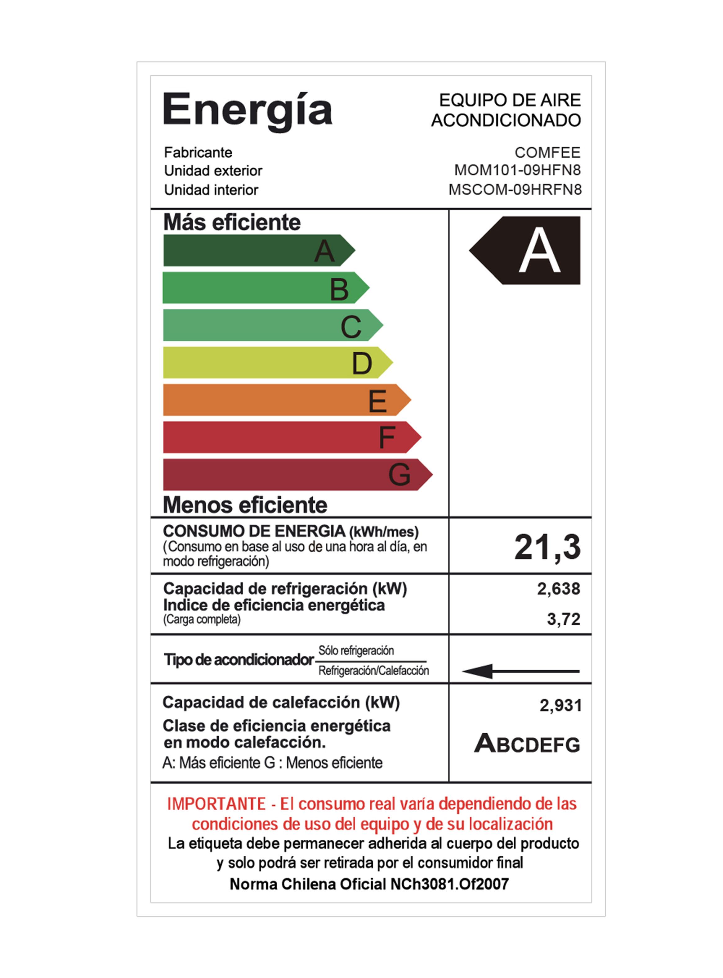 Aire Acondicionado Split Inverter Comfee 9000 BTU-6