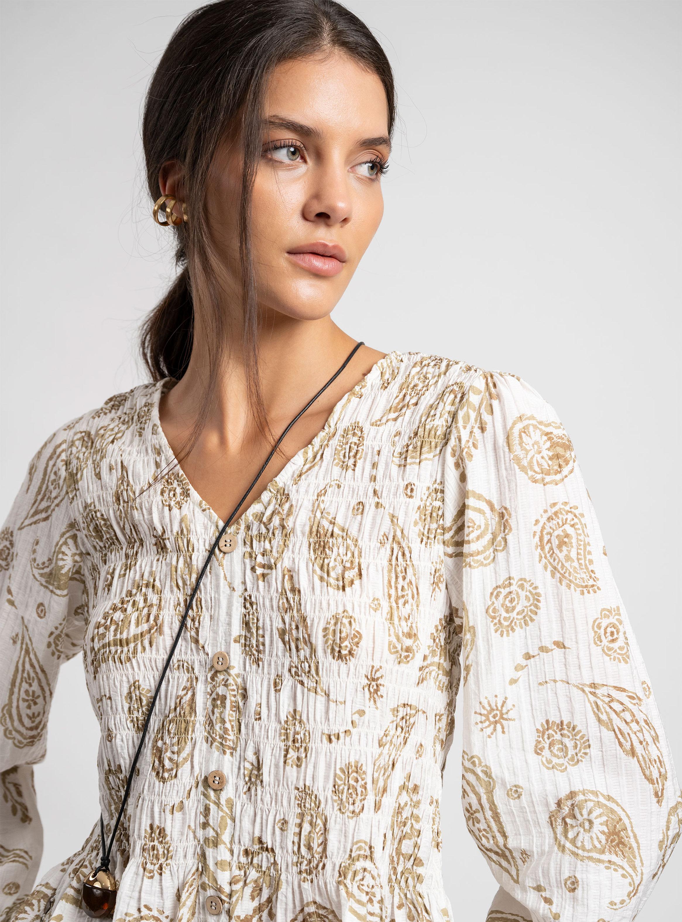 Blusa Estampada Cuerpo Elasticado-3