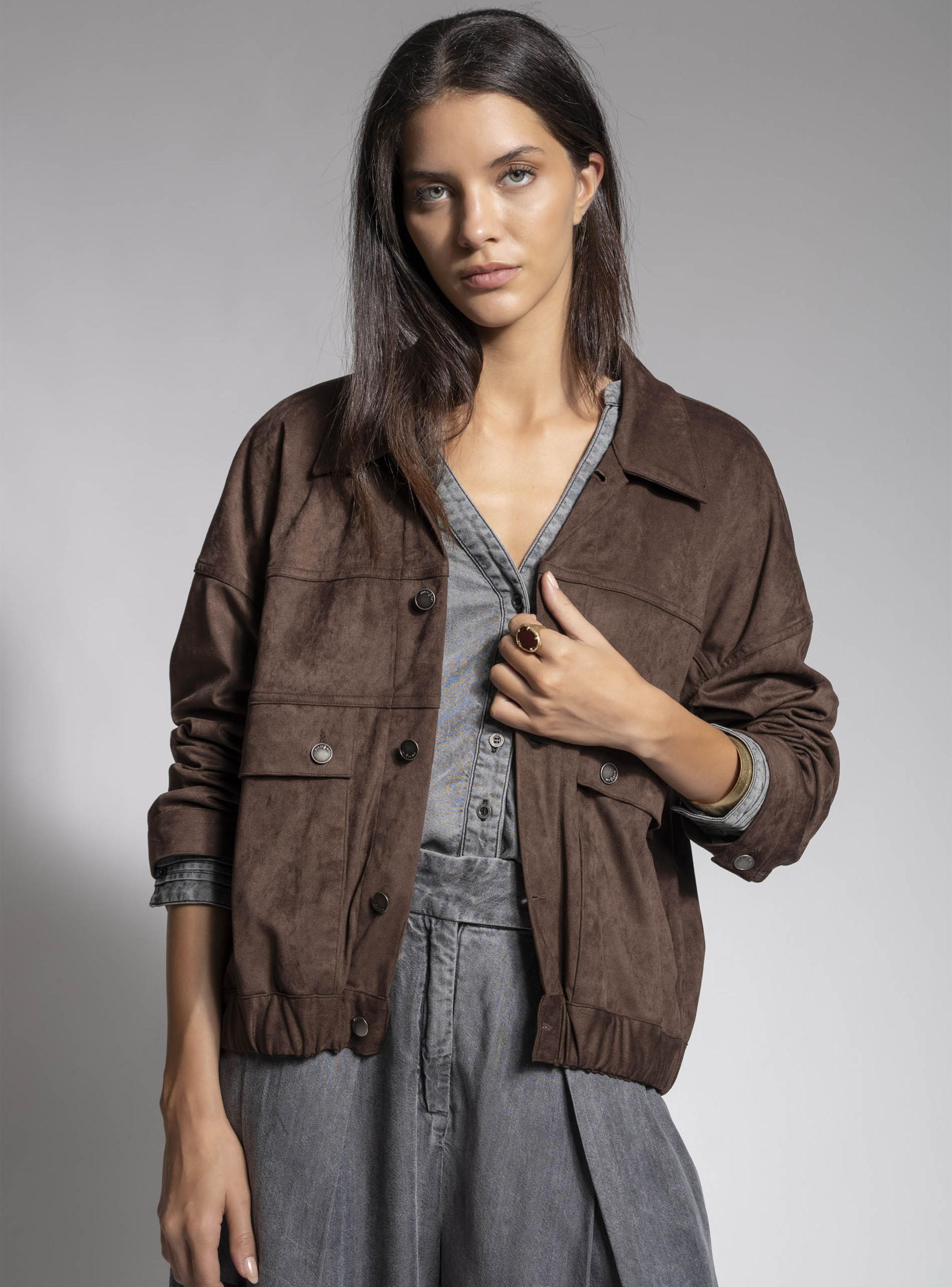Chaqueta Mane con Bolsillos Café-3
