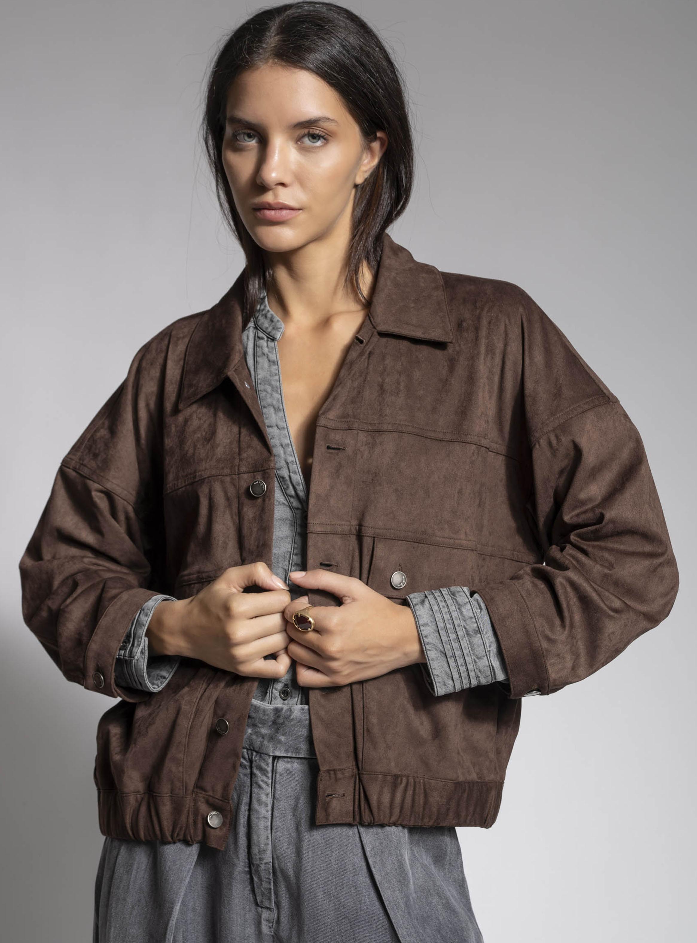Chaqueta Mane con Bolsillos Café-2