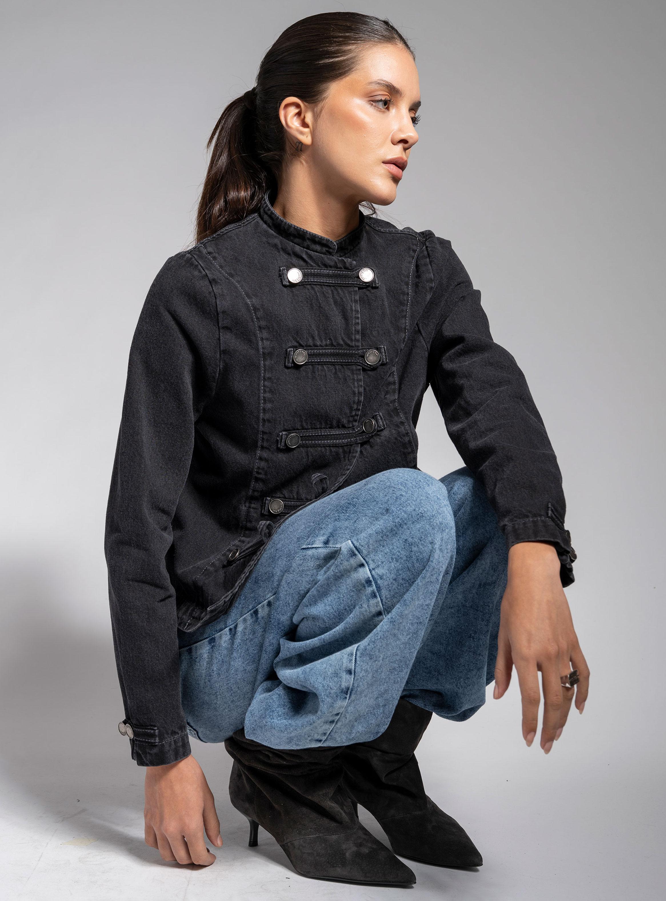 Chaqueta Militar de Denim-5