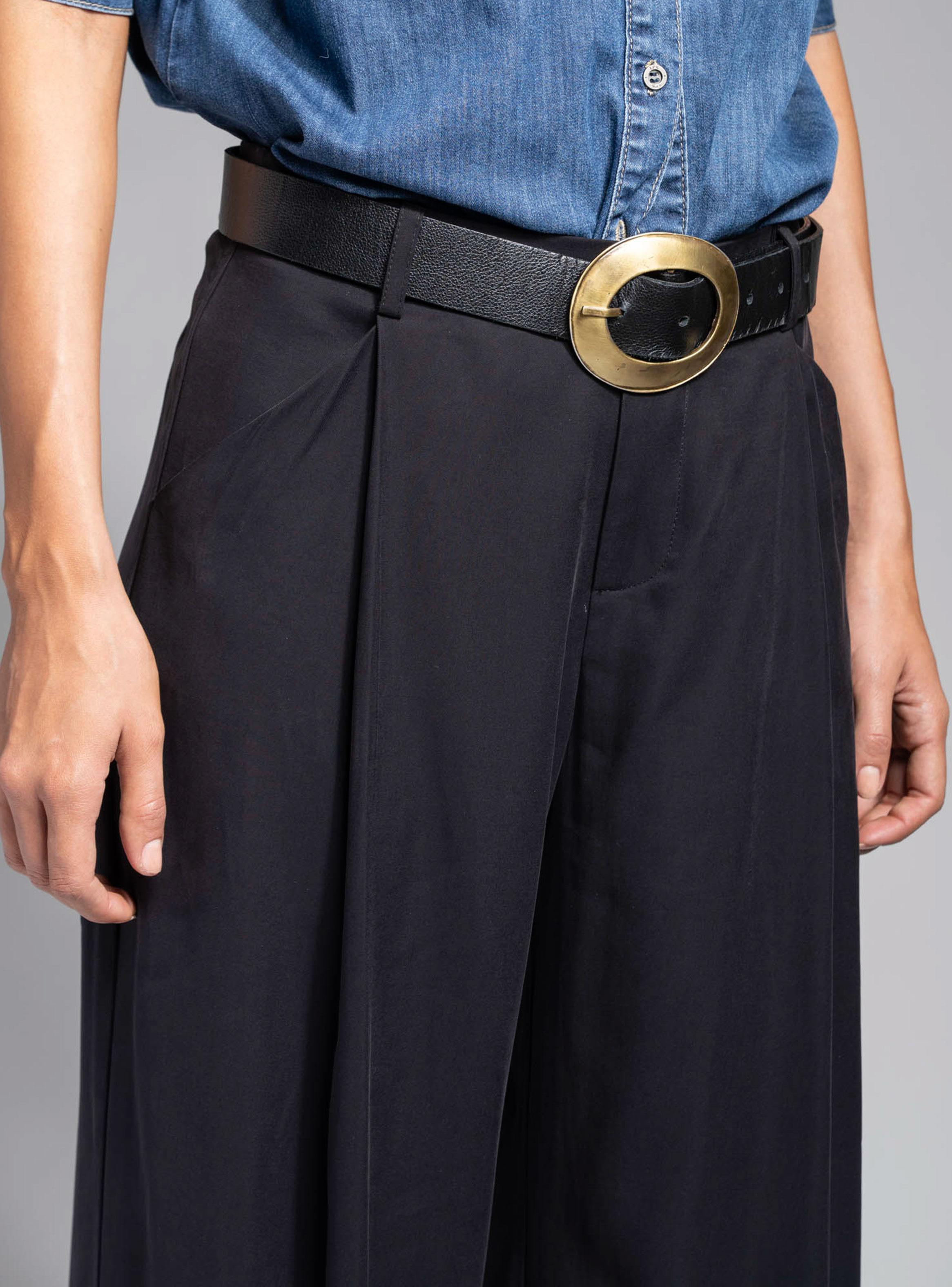 Pantalón Tencel Sastrero con Pinzas Negro-2