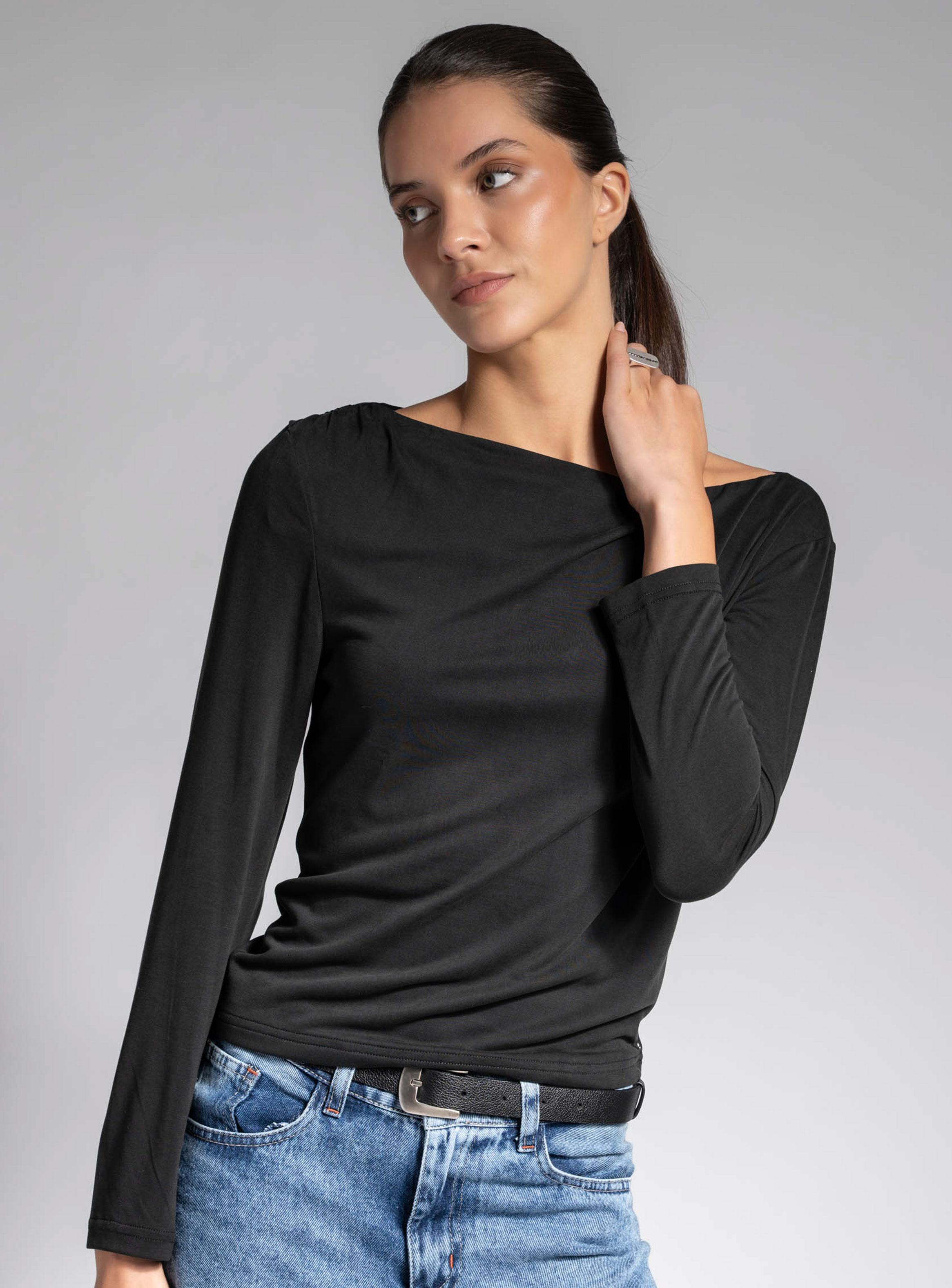 Polera Diseño Modal Manga Larga-3