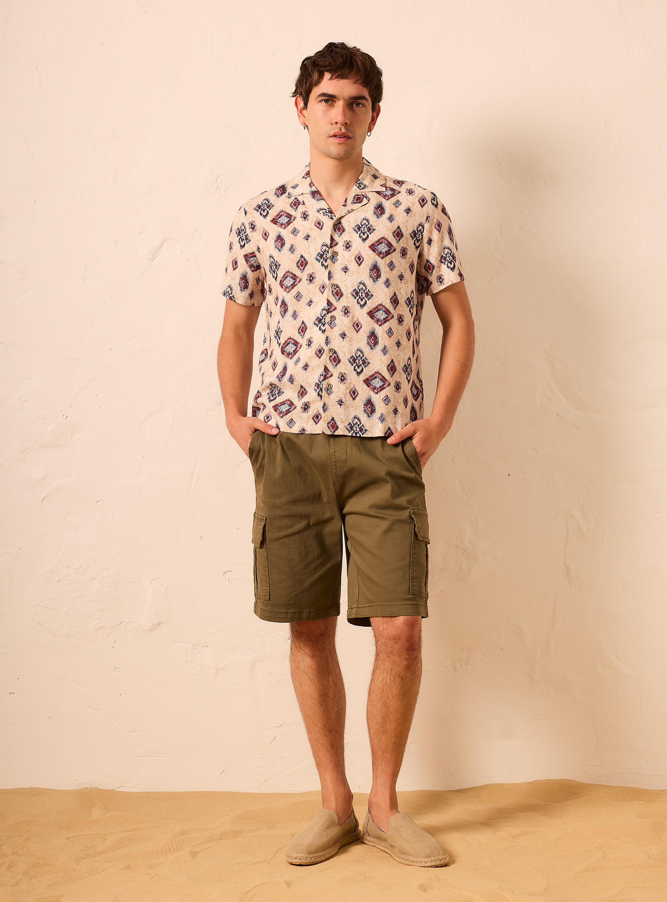 Camisa Estampado Líneas Relaxed Fit-4