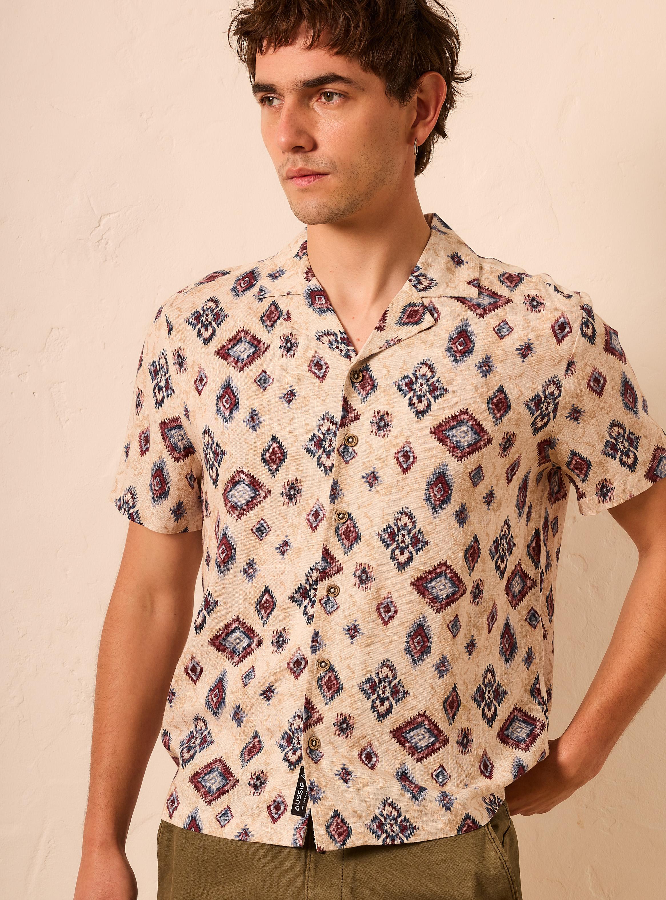 Camisa Estampado Líneas Relaxed Fit-2