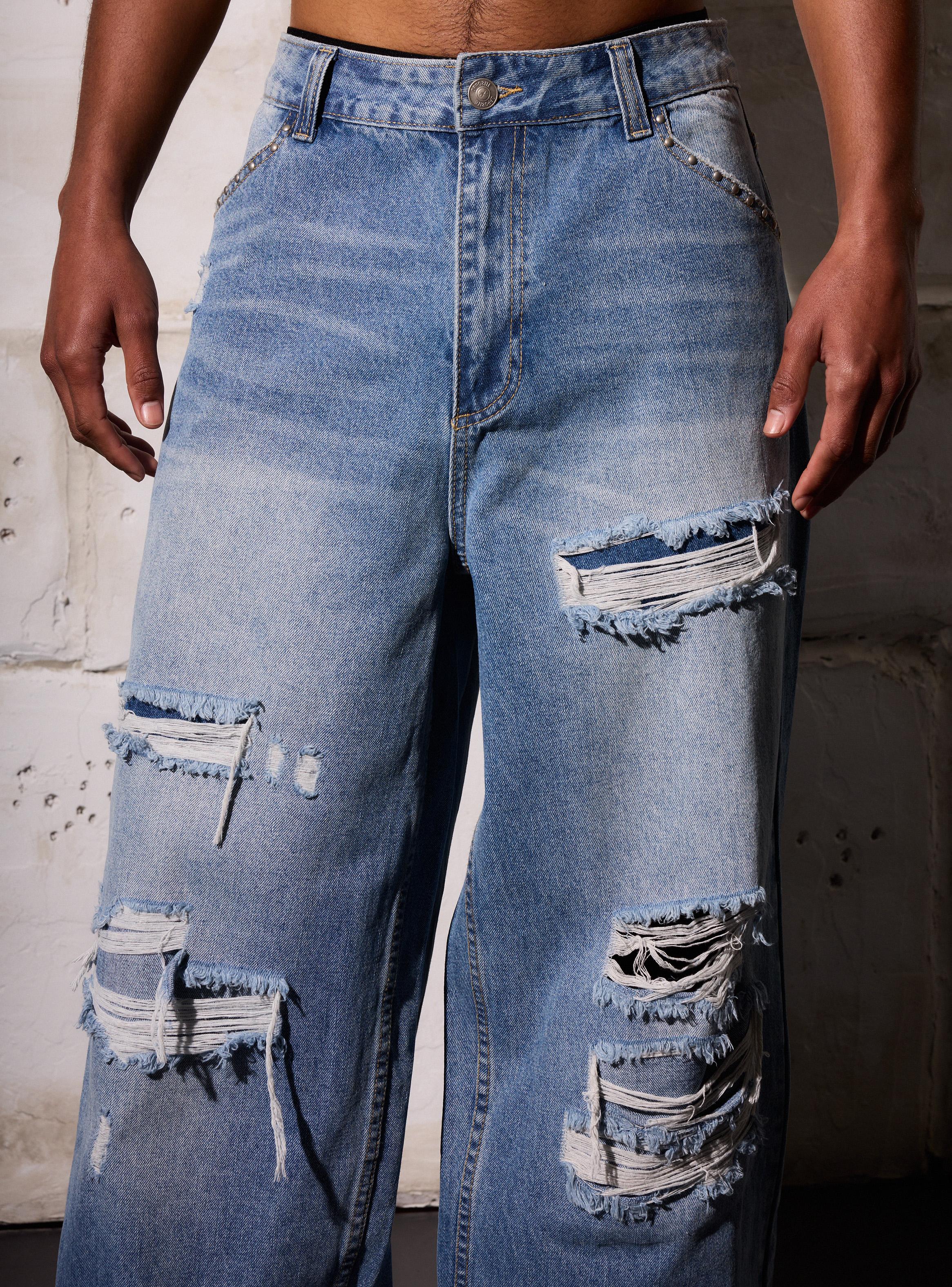 Jeans con Roturas Baggy-2