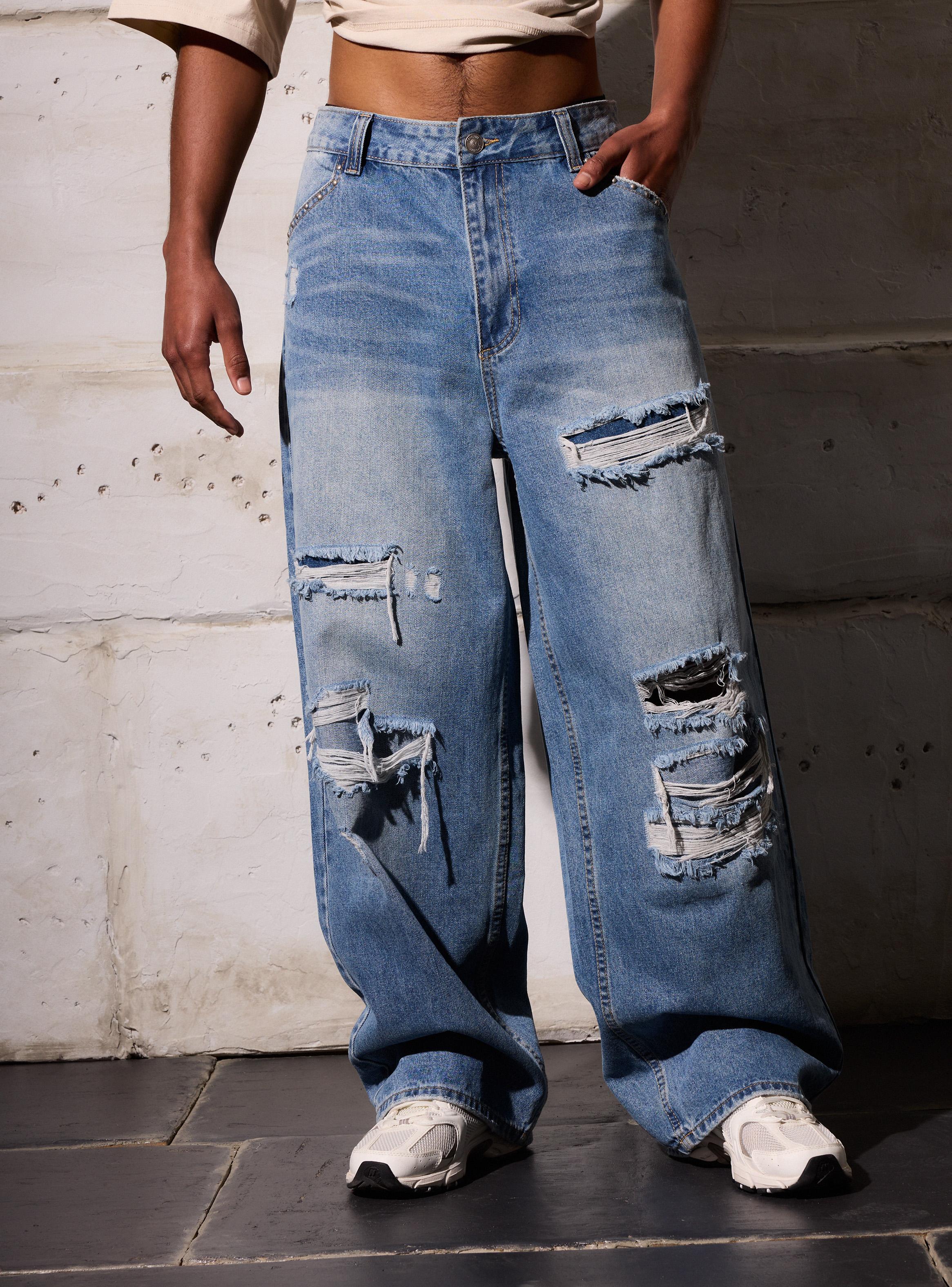 Jeans con Roturas Baggy-0
