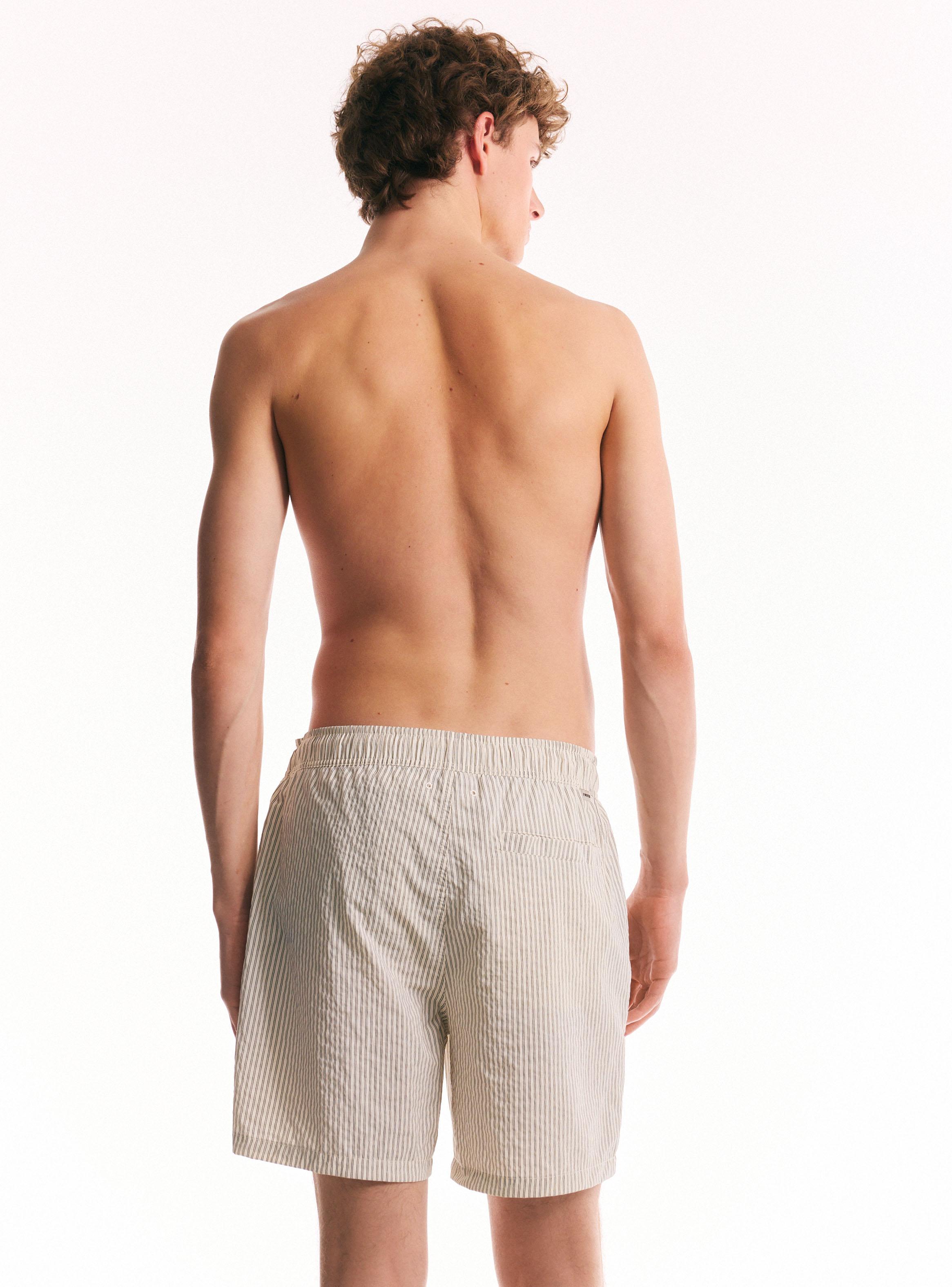 Traje de Baño con Rayas Cordón Ajustable-1