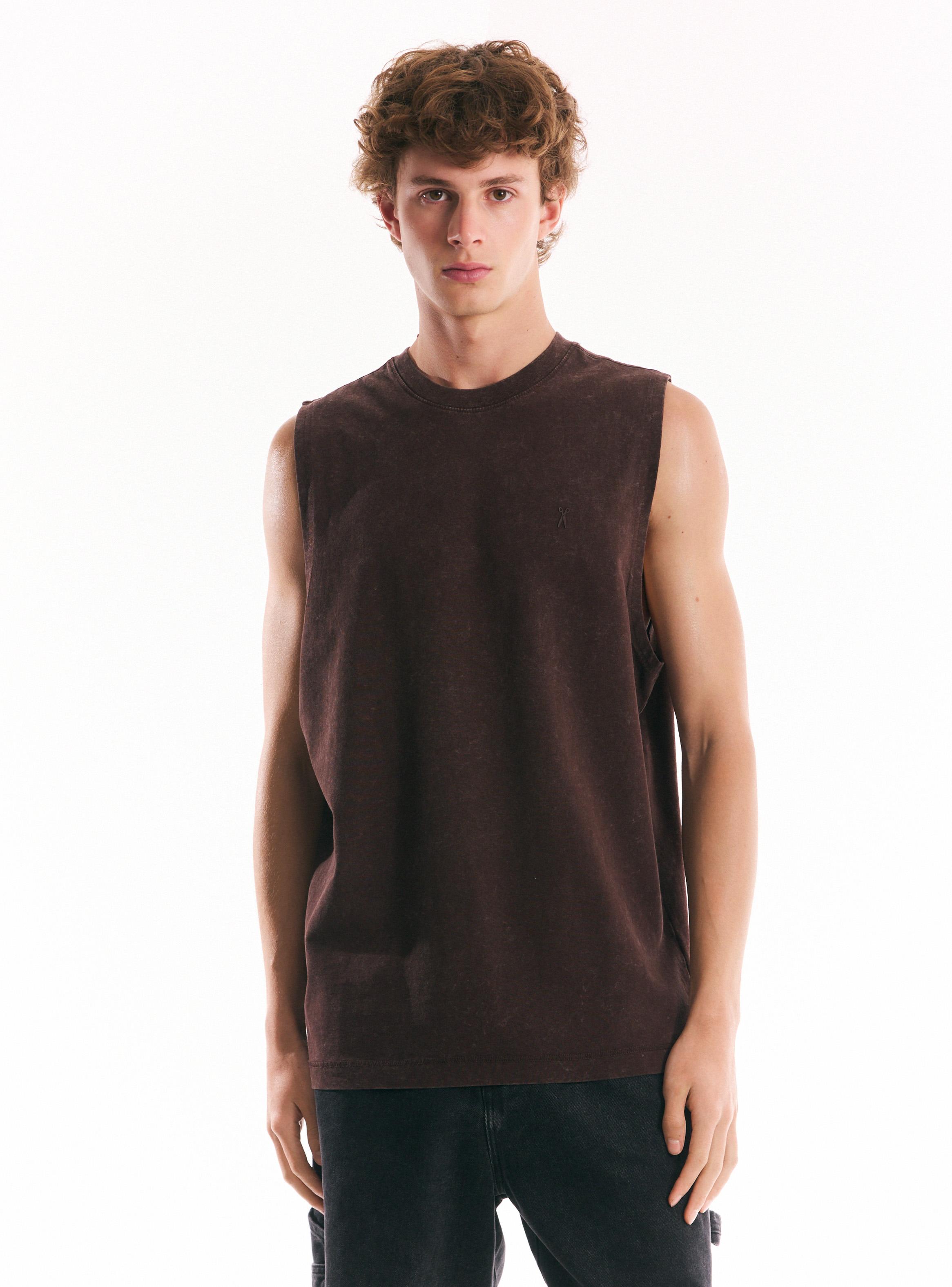 Polera Relajada Sin Mangas-0