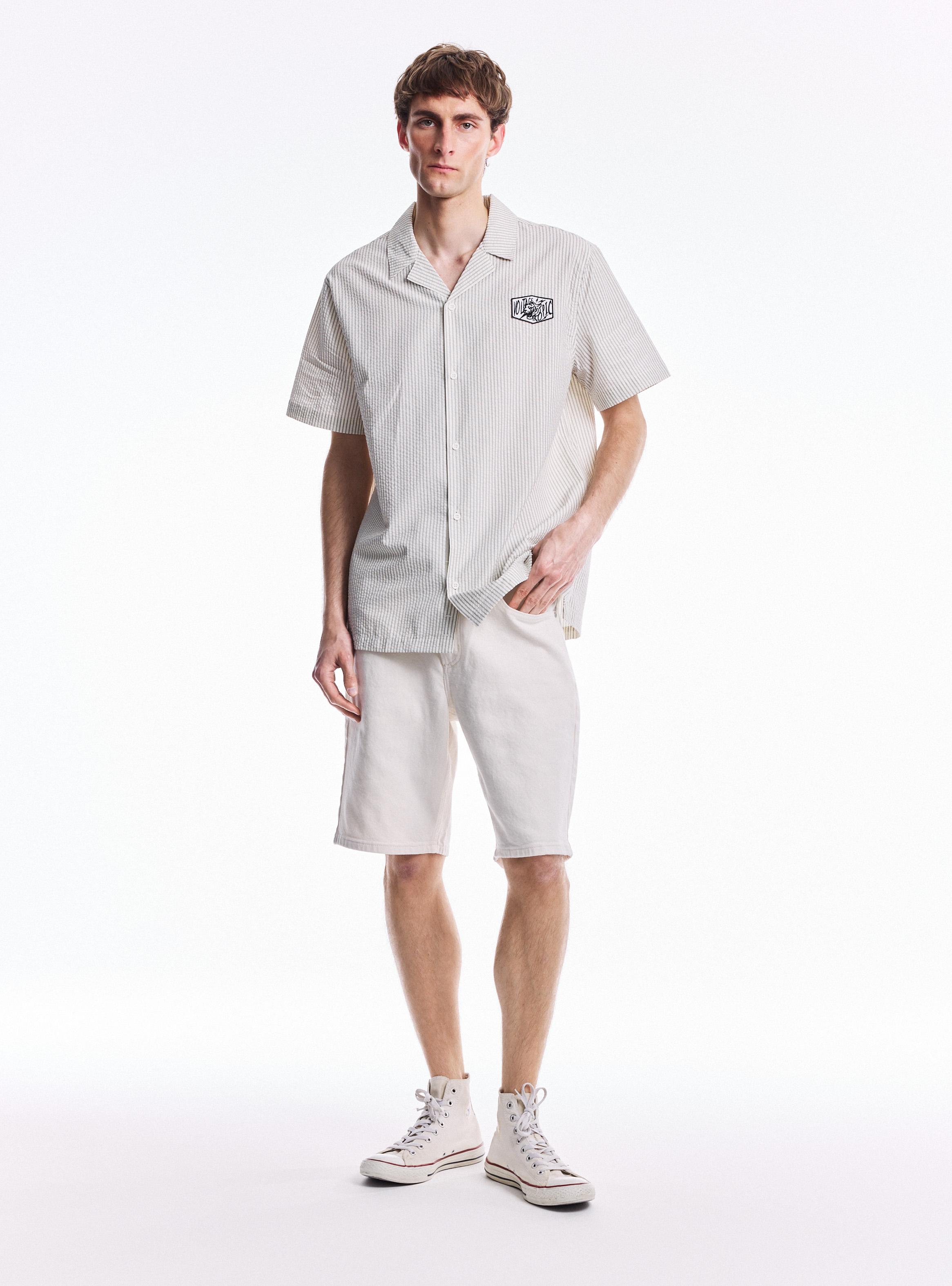Camisa Algodón a Rayas con Textura-4