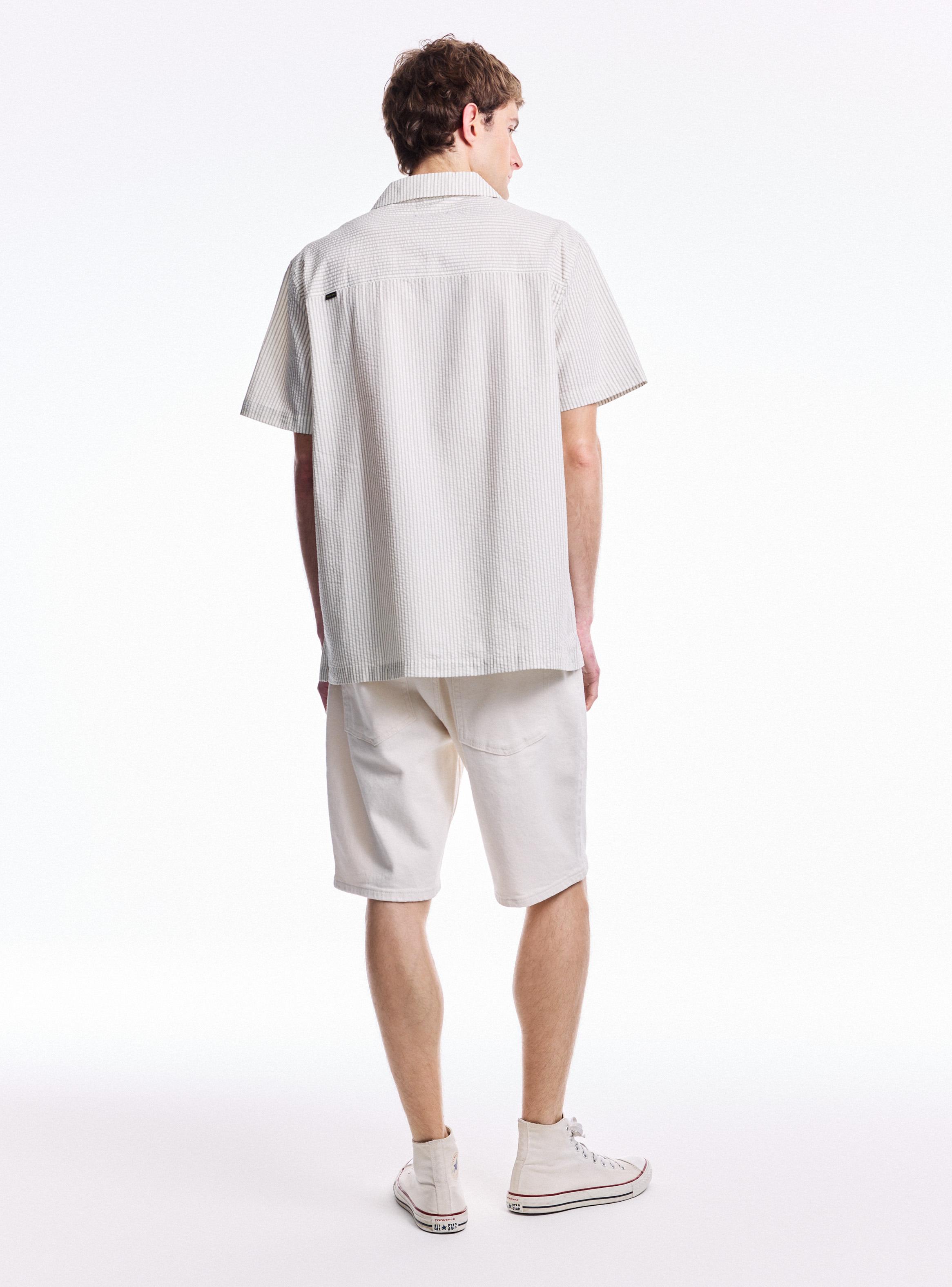 Camisa Algodón a Rayas con Textura-5