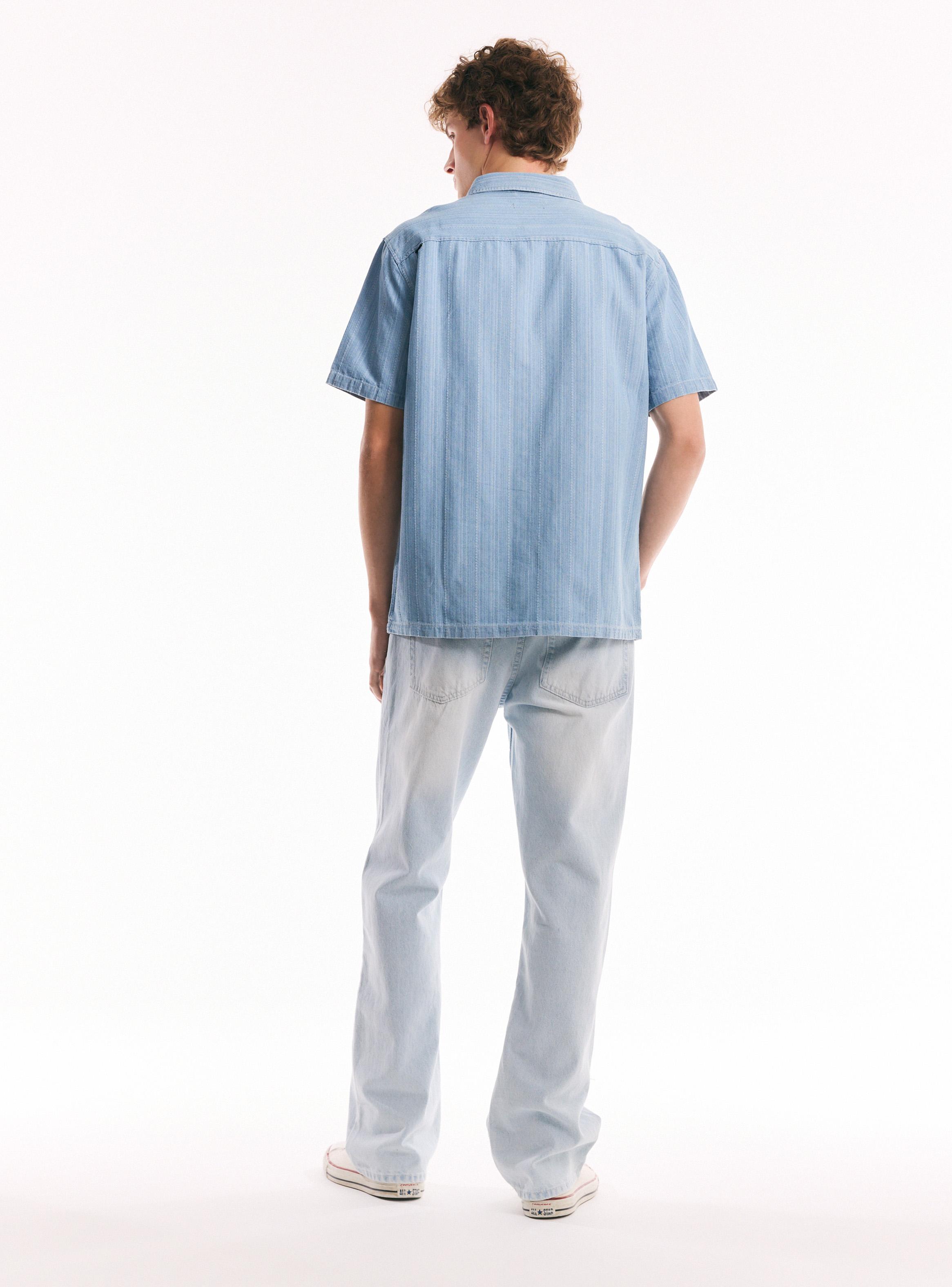 Camisa Algodón con Textura de Rayas-5