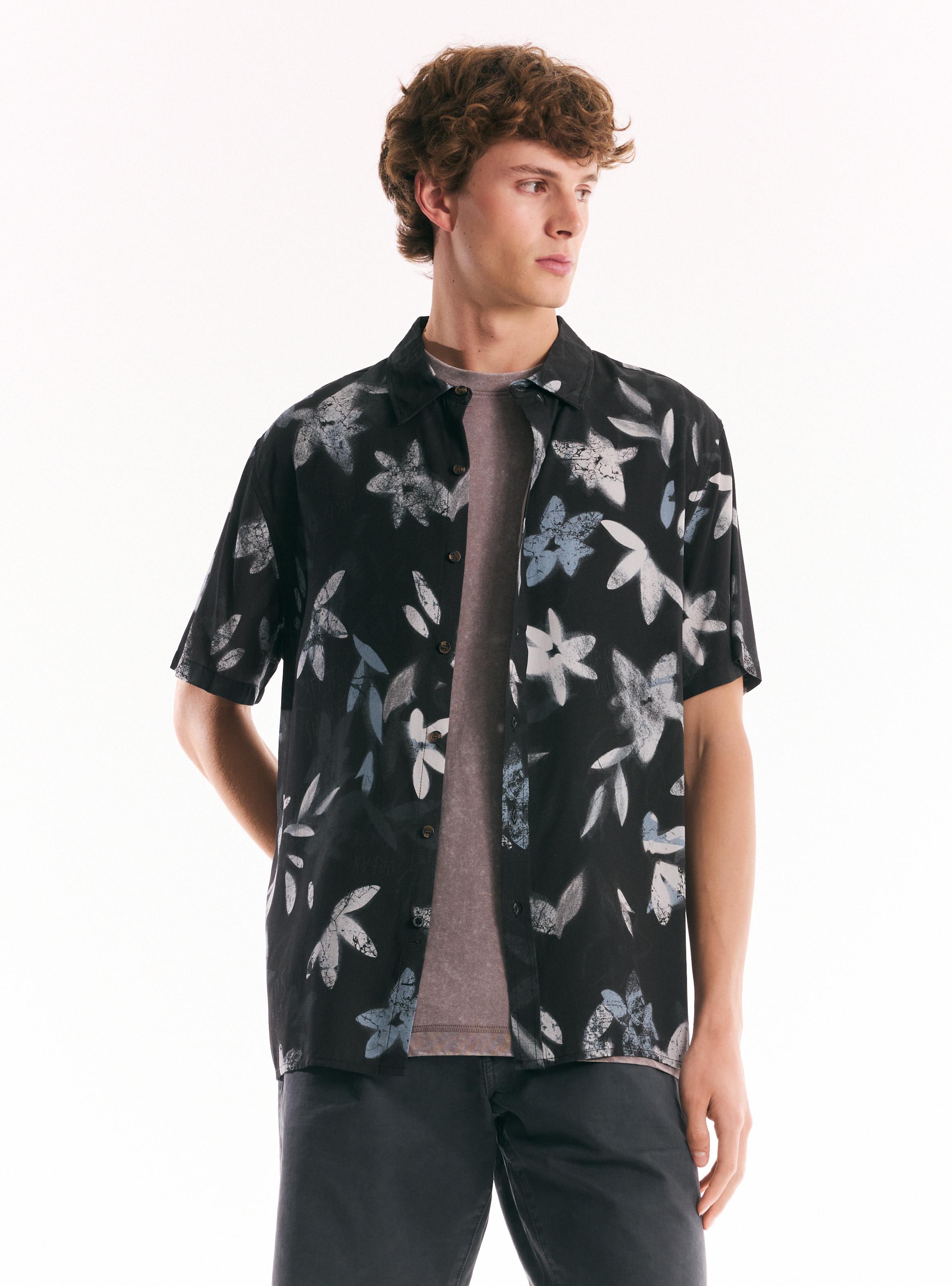 Camisa en Viscosa Estampada-0