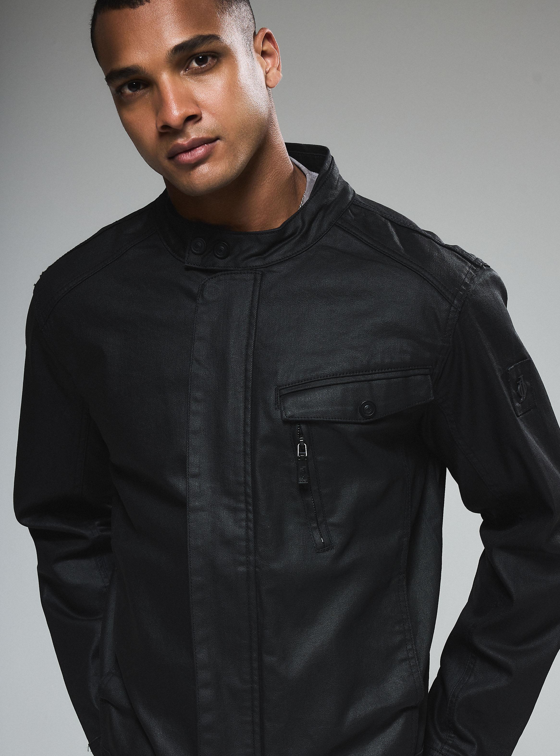 Chaqueta Biker Jeans Coated Regular Fit-3