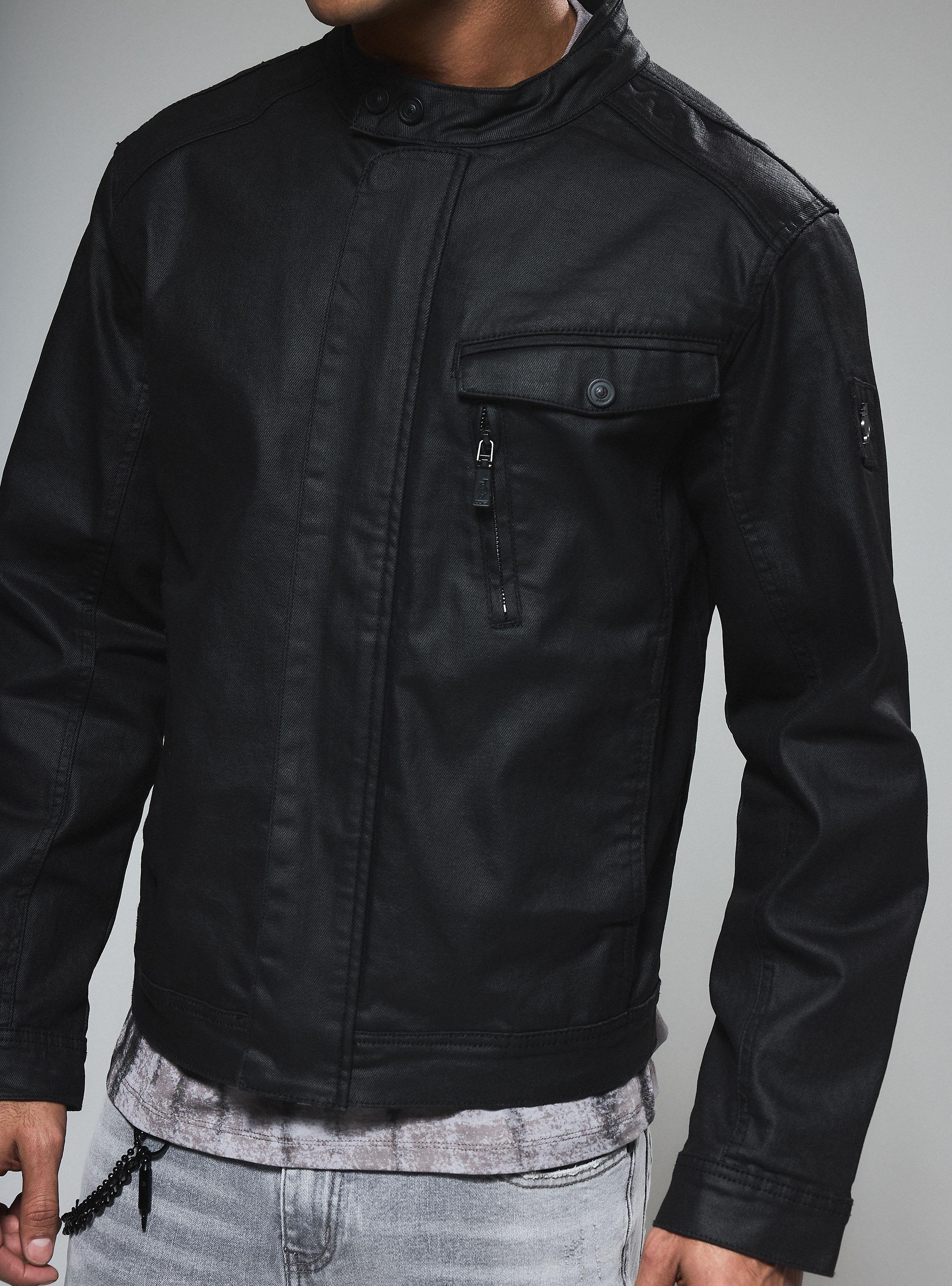 Chaqueta Biker Jeans Coated Regular Fit-2