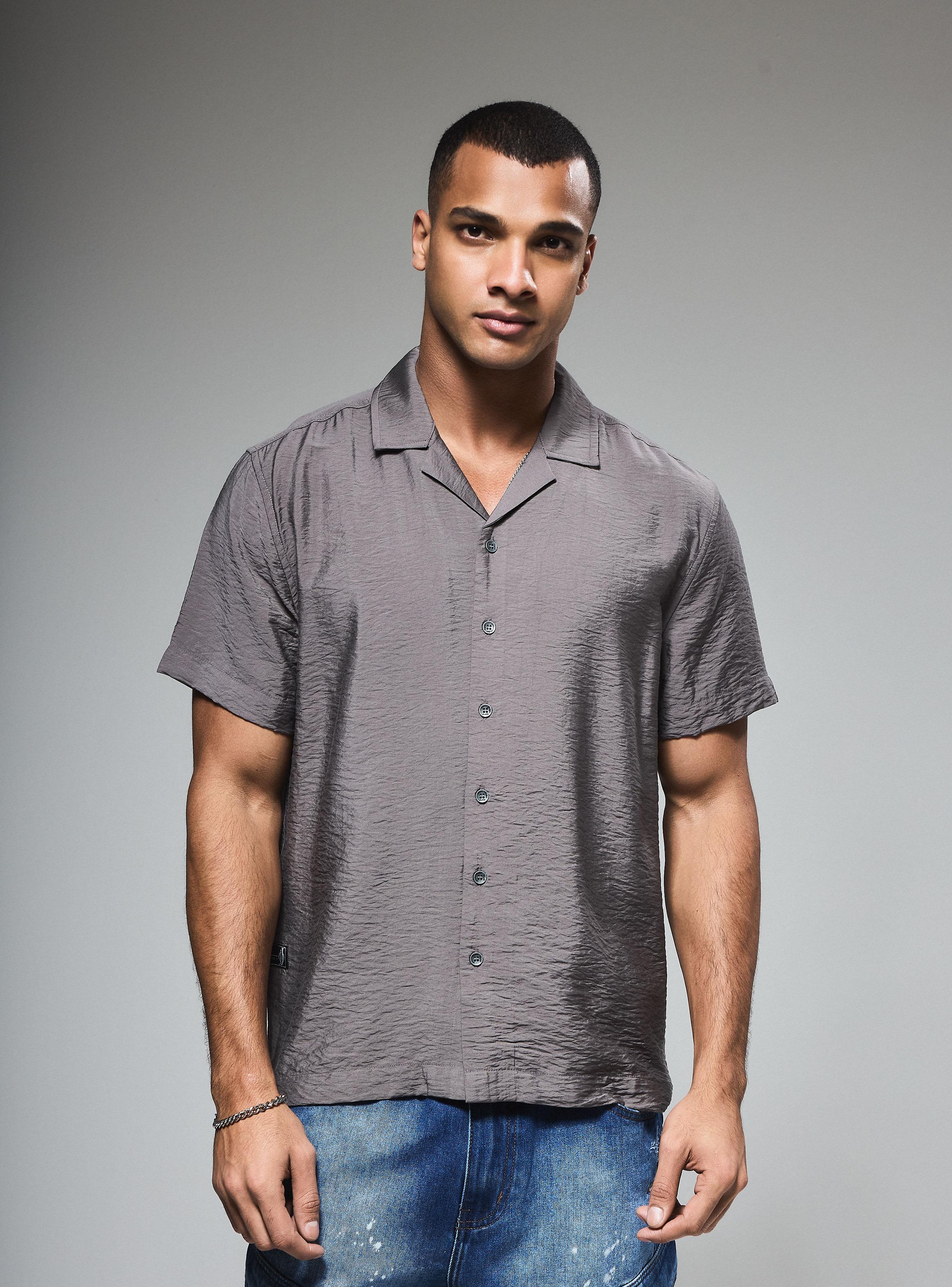 Camisa Texturada Relaxed Fit-0