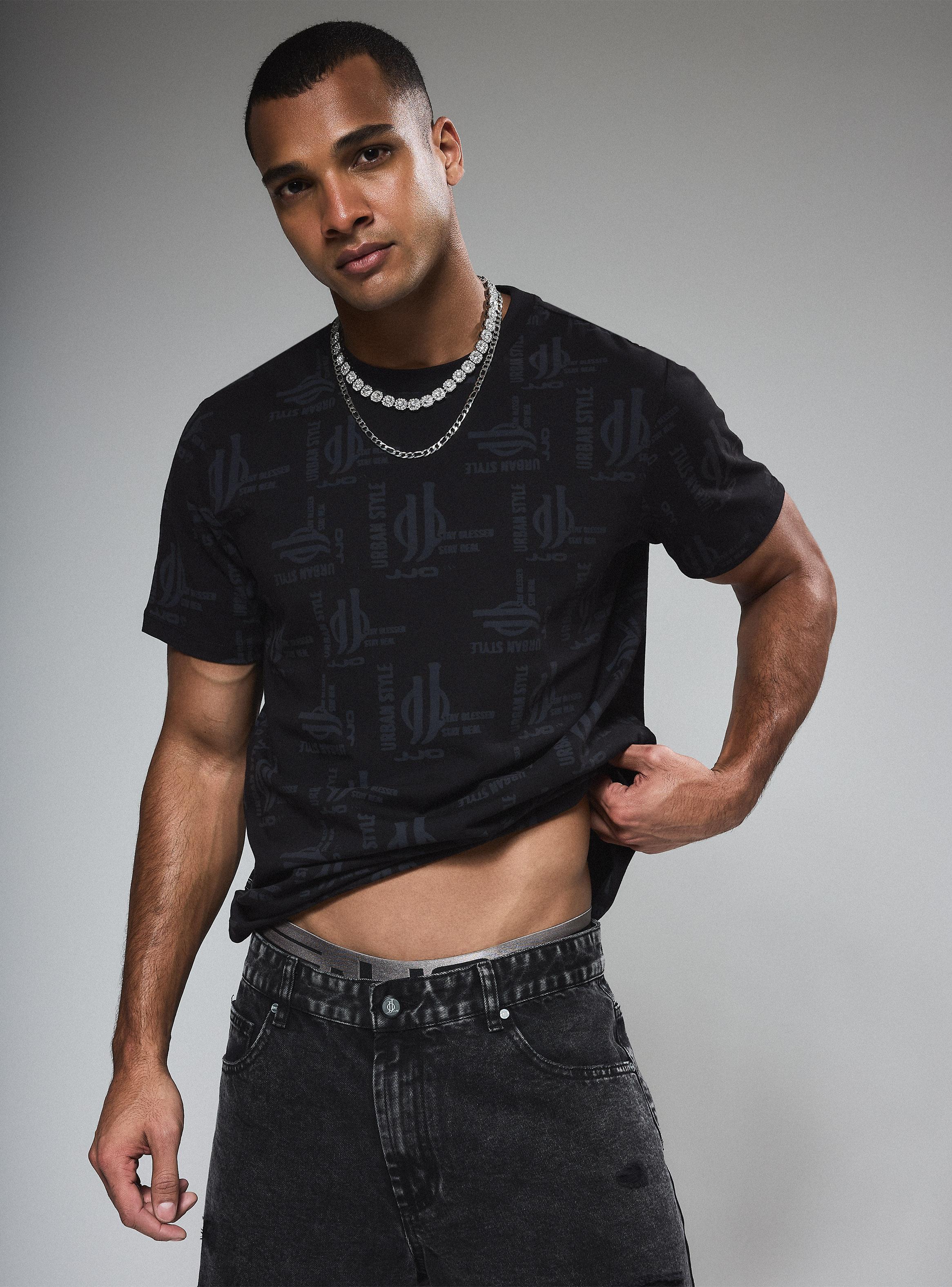 Polera Estampado Texto Difuso-0