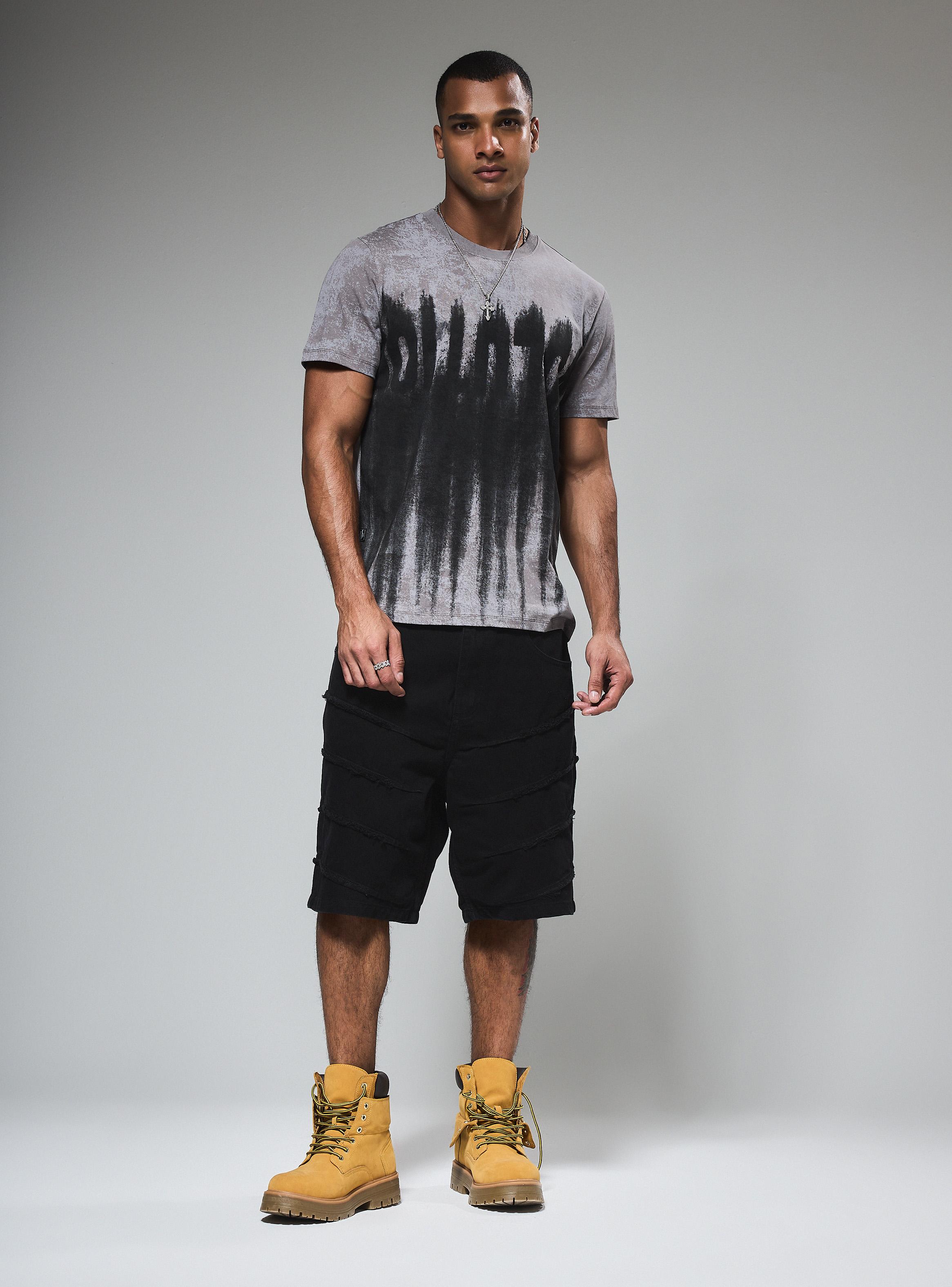 Short Pinza Deshilachado Relaxed Fit Medio-4
