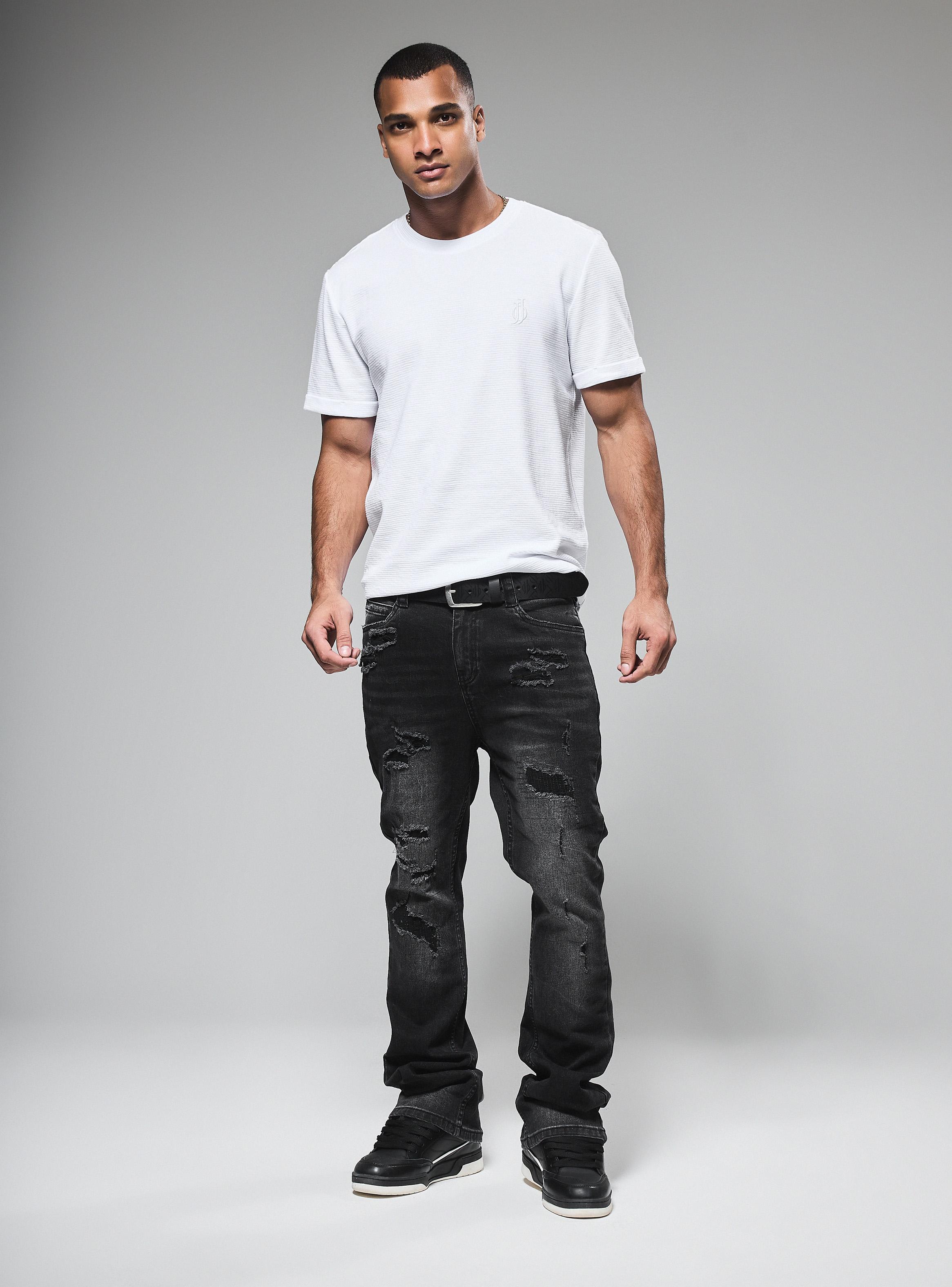 Jeans Skinny Flare Roturas y Desgastado-4