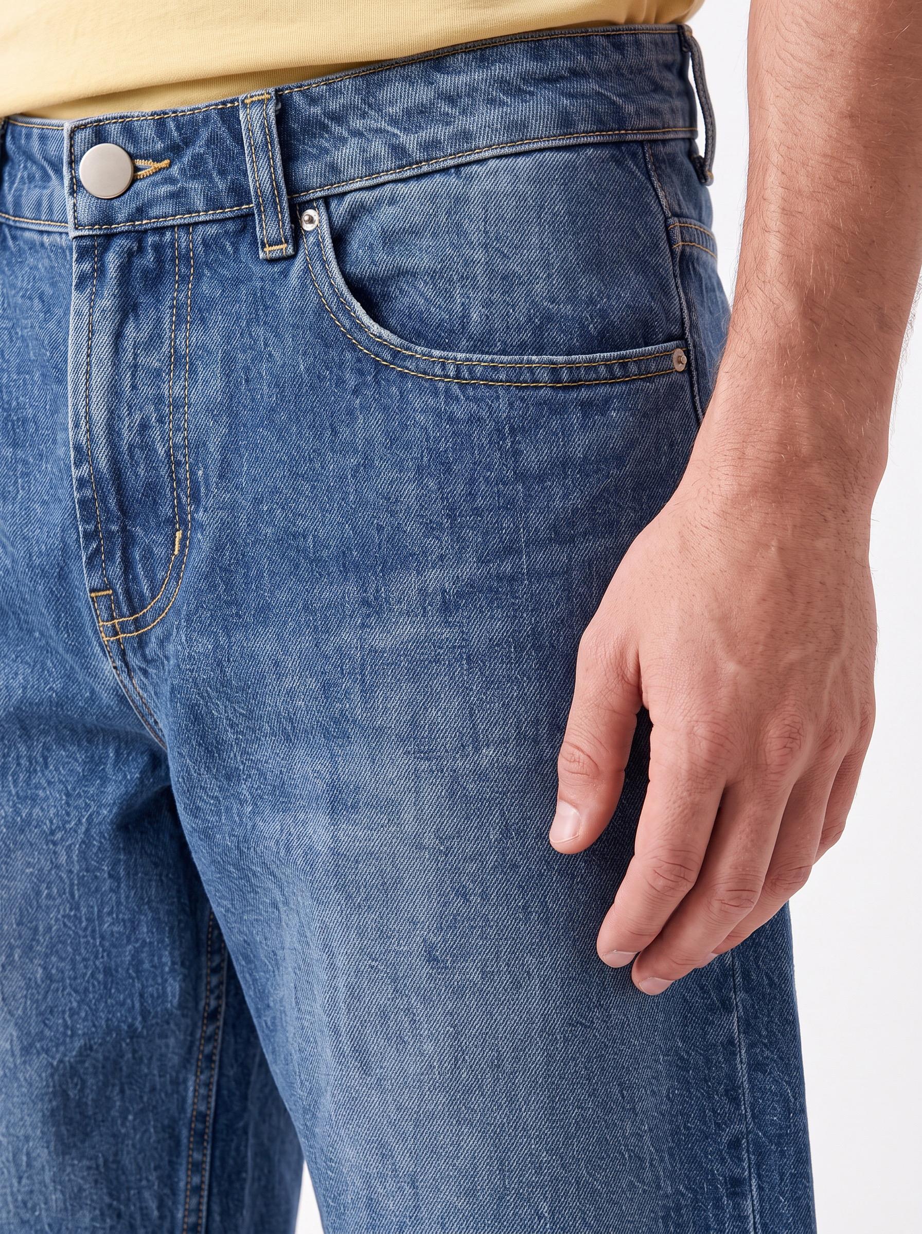Bermuda de Denim Lavado Tiro Medio-3