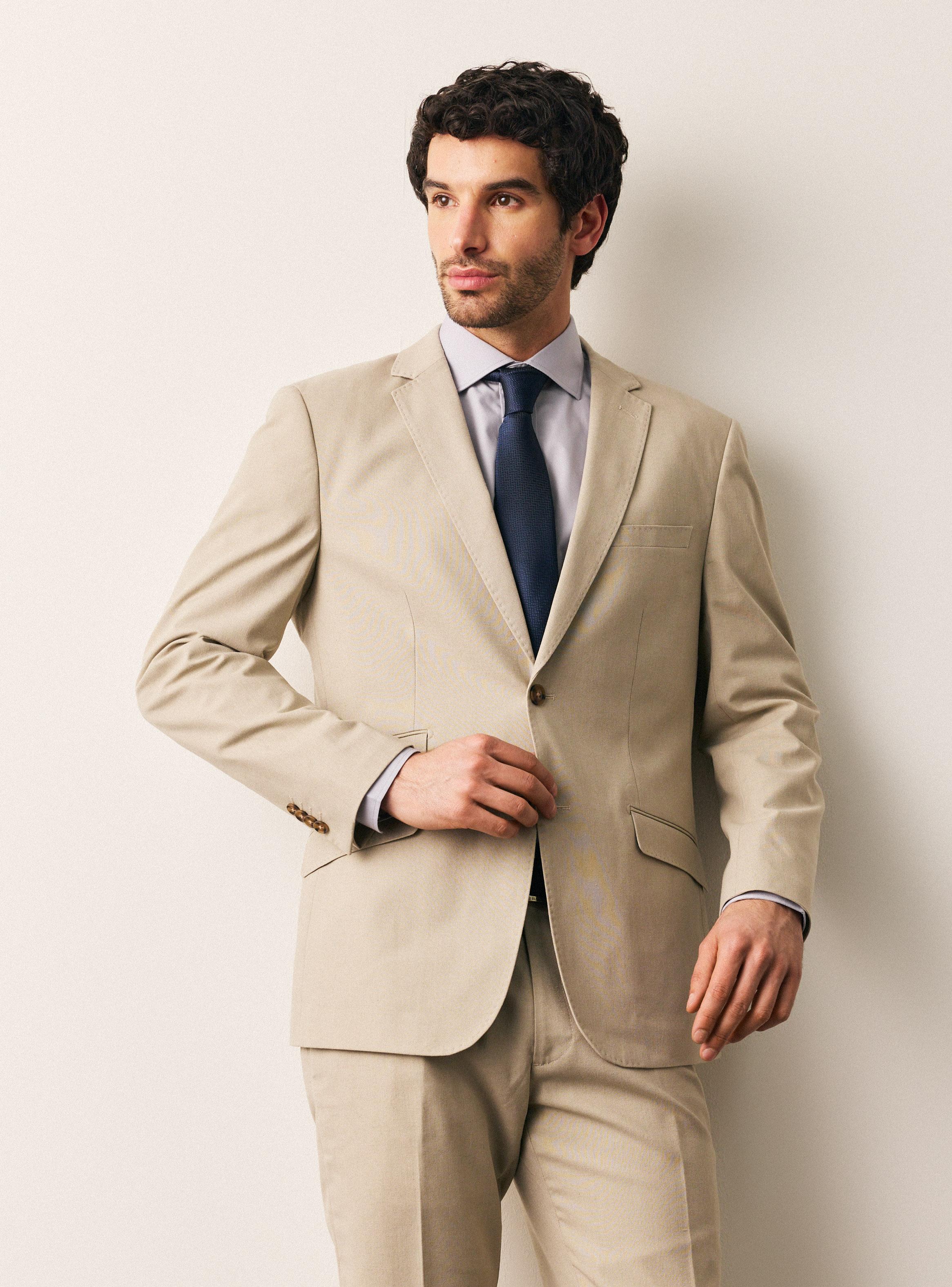 Traje Recto Lino Slim Fit-0